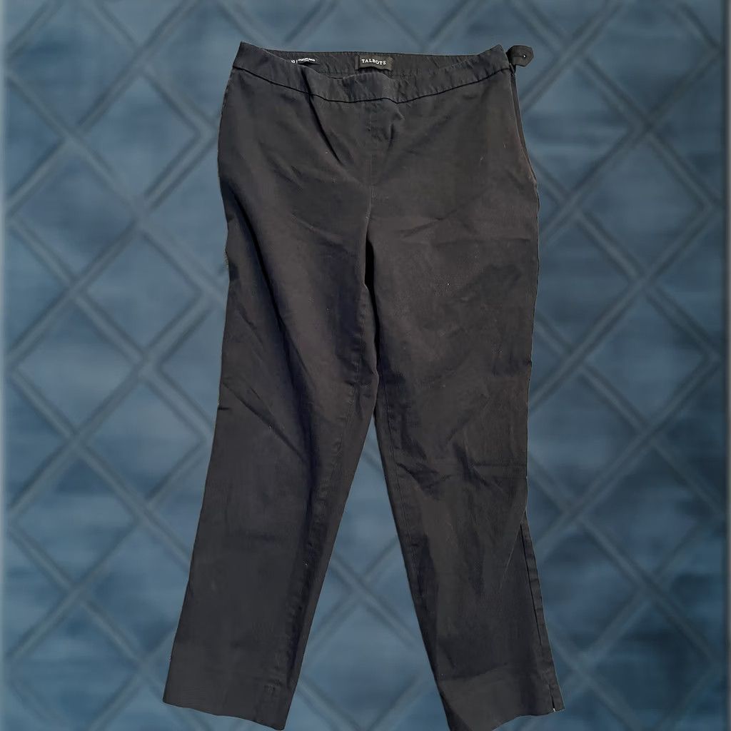 Talbots Talbots Chatham Ankle Pants Womens 10 Black Stretch Tapered Pant Size 32" / US 10 / IT 46 - 1 Thumbnail