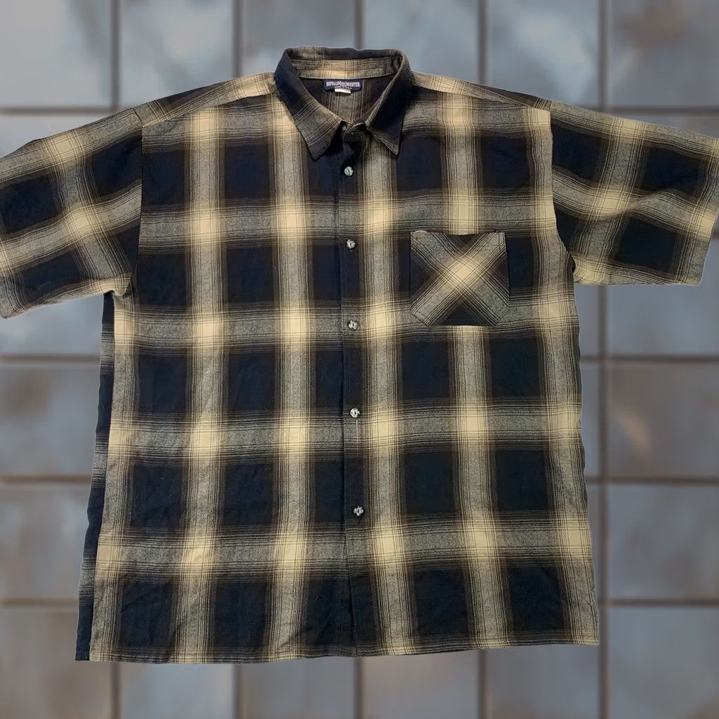 Hunter VINTAGE Buffalo Hunter Button-Up Shirt Mens 3XL Brown Black plaid short sleeve USA Size US XXL / EU 58 / 5 - 1 Thumbnail