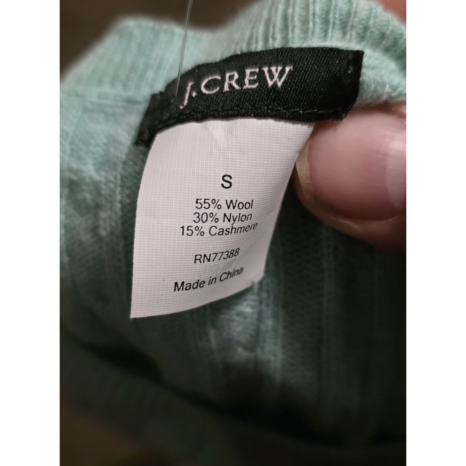 J.Crew J.CREW Sweater Crew Neck 100% Cashmere Green Cable-Knit Size S Women Pullover Knit Winter Fall Spring Vintage No Size S / US 4 / IT 40 - 2 Thumbnail