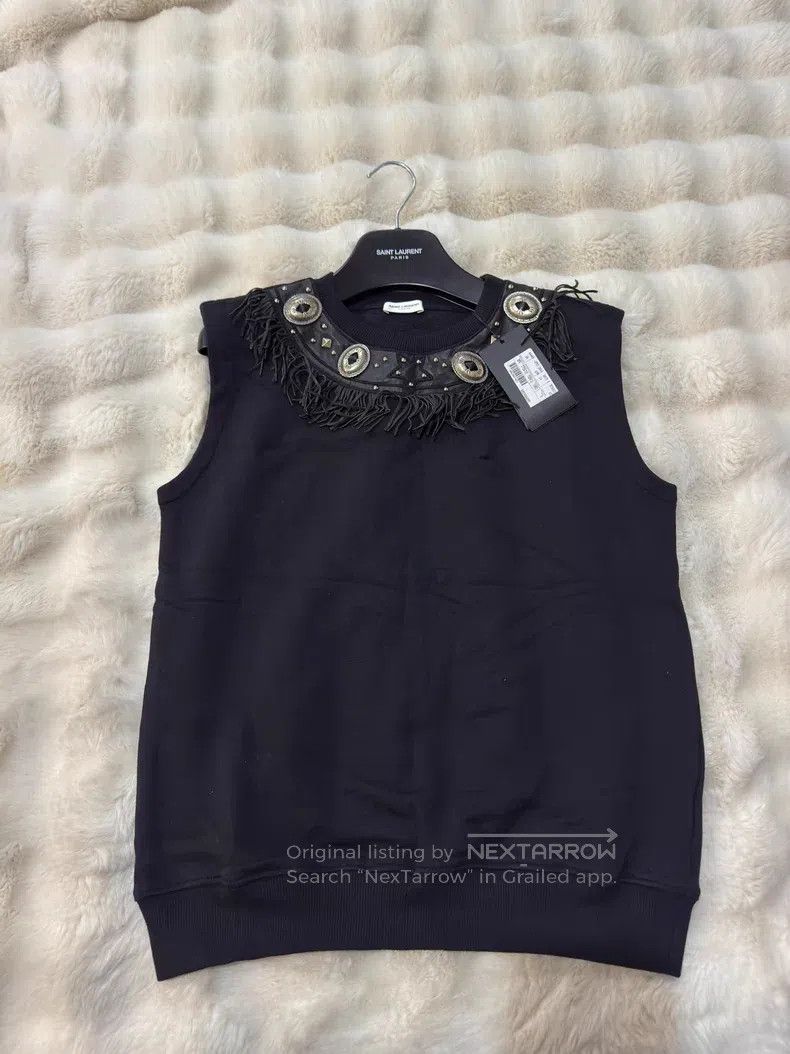Saint Laurent Paris Saint Laurent Paris Original Sheepskin Fringe Metallic Ves Size US S / EU 44-46 / 1 - 1 Thumbnail