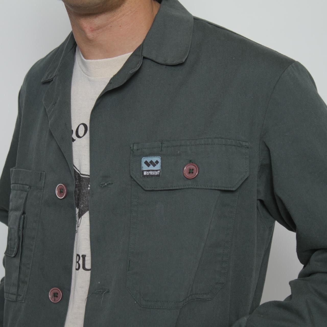 Vintage GREEN BUTTON UP CHORE JACKET BY WERKSTOFF Size US M / EU 48-50 / 2 - 4 Thumbnail