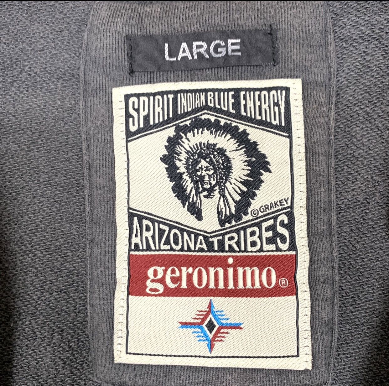 Vintage Geronimo Military Laeder Apache Minority People Hoodie =M/L Size US M / EU 48-50 / 2 - 10 Thumbnail