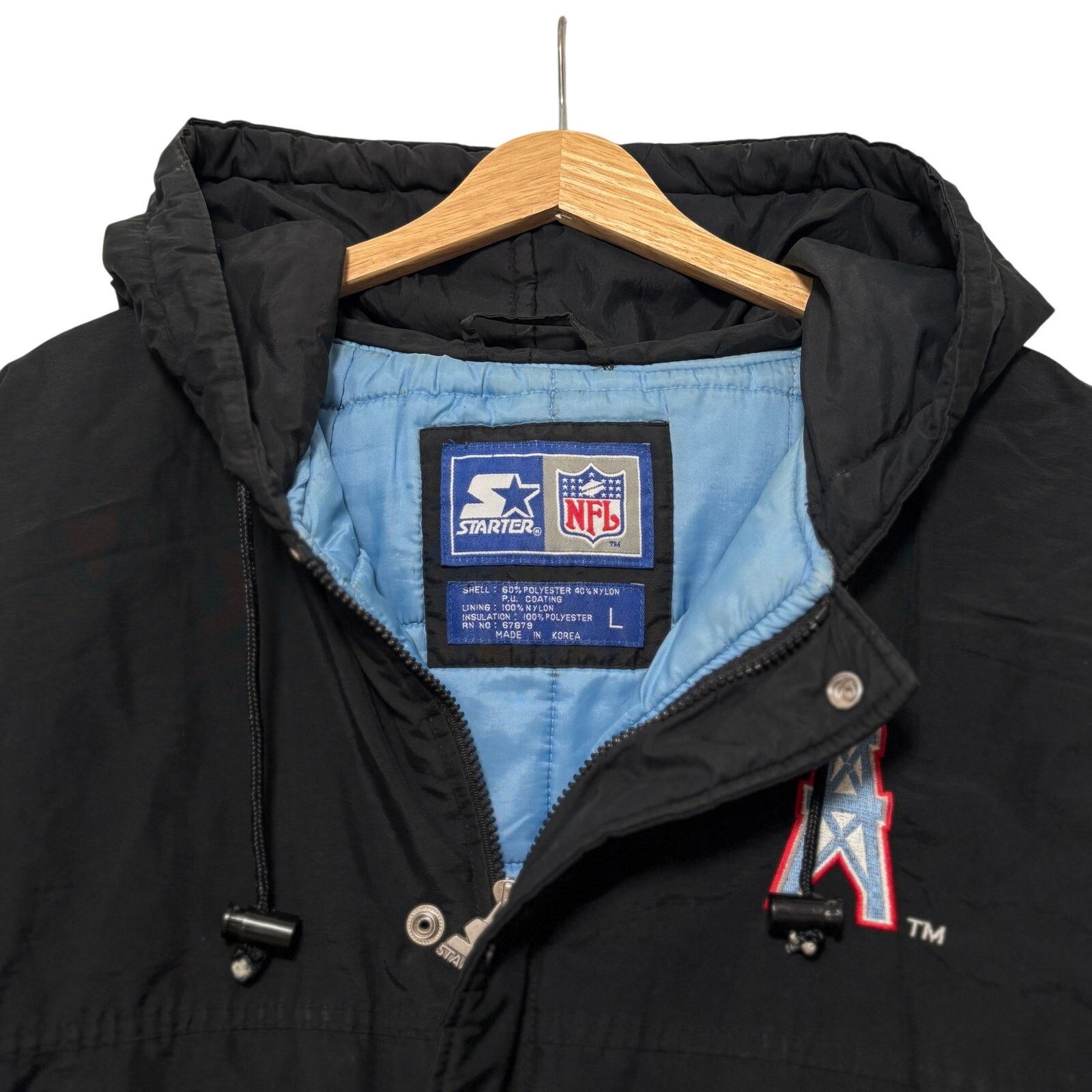 Starter VTG 80s Houston Oilers NFL Starter Zip Up Puffer Jacket L Size US L / EU 52-54 / 3 - 4 Thumbnail