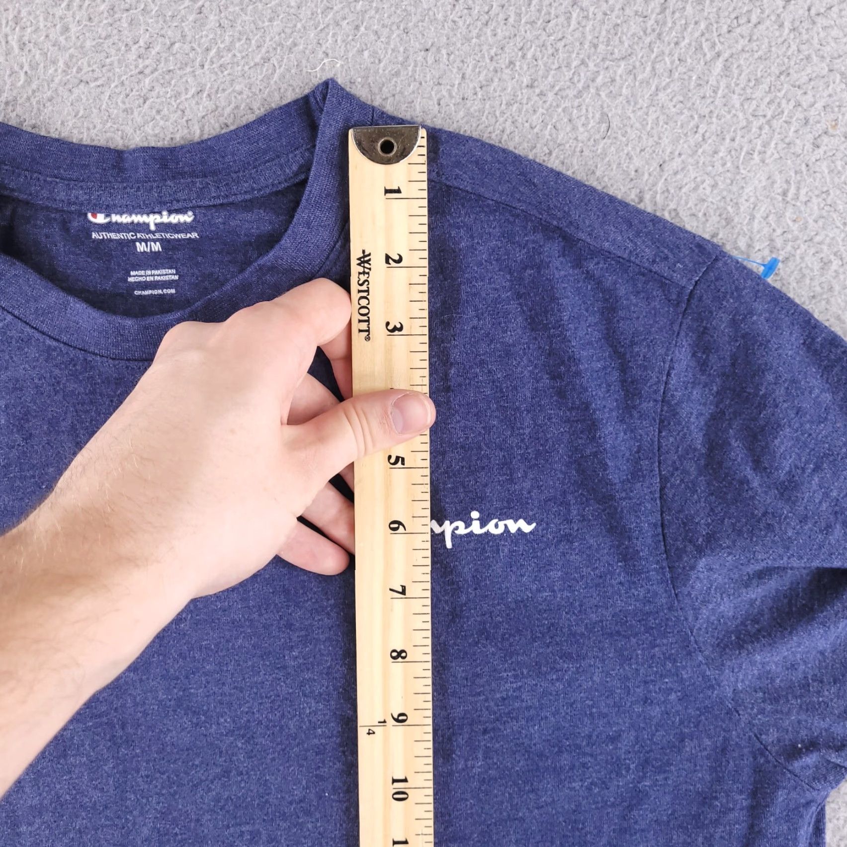 Champion Champion Shirt Mens Medium Blue Short Sleeve Crewneck Logo Size US M / EU 48-50 / 2 - 7 Thumbnail