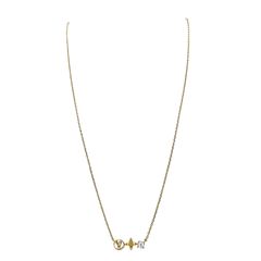 Authentic - Louis Vuitton M00365 Collier Louisette Necklace Gold Lv Chain  Women