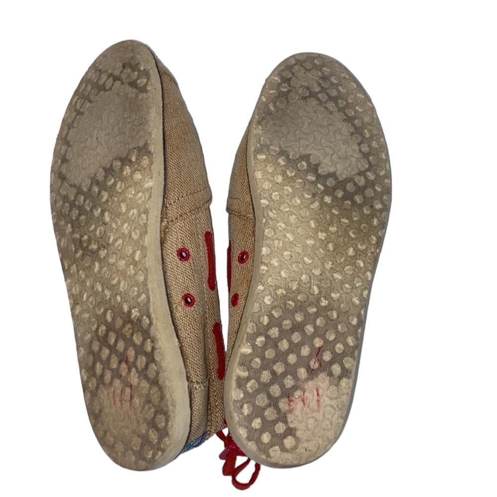 Toms Toms l Burlap Red Drawstring Slip-On Flats Size 8 Size US 8 / IT 38 - 7 Thumbnail