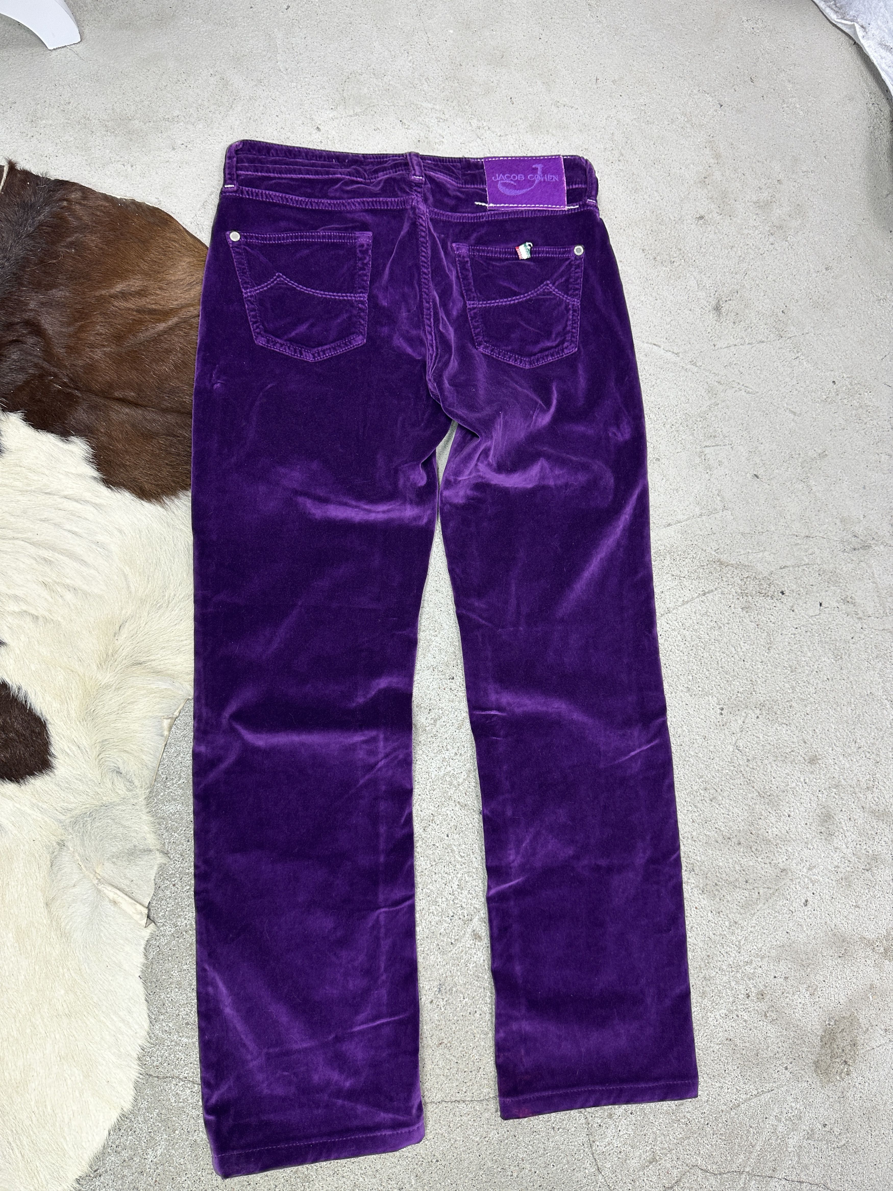 Jacob Cohen Vintage Avant Garde Velvet Purple Jakob Cohen Pants Y2K Size 29" - 2 Thumbnail