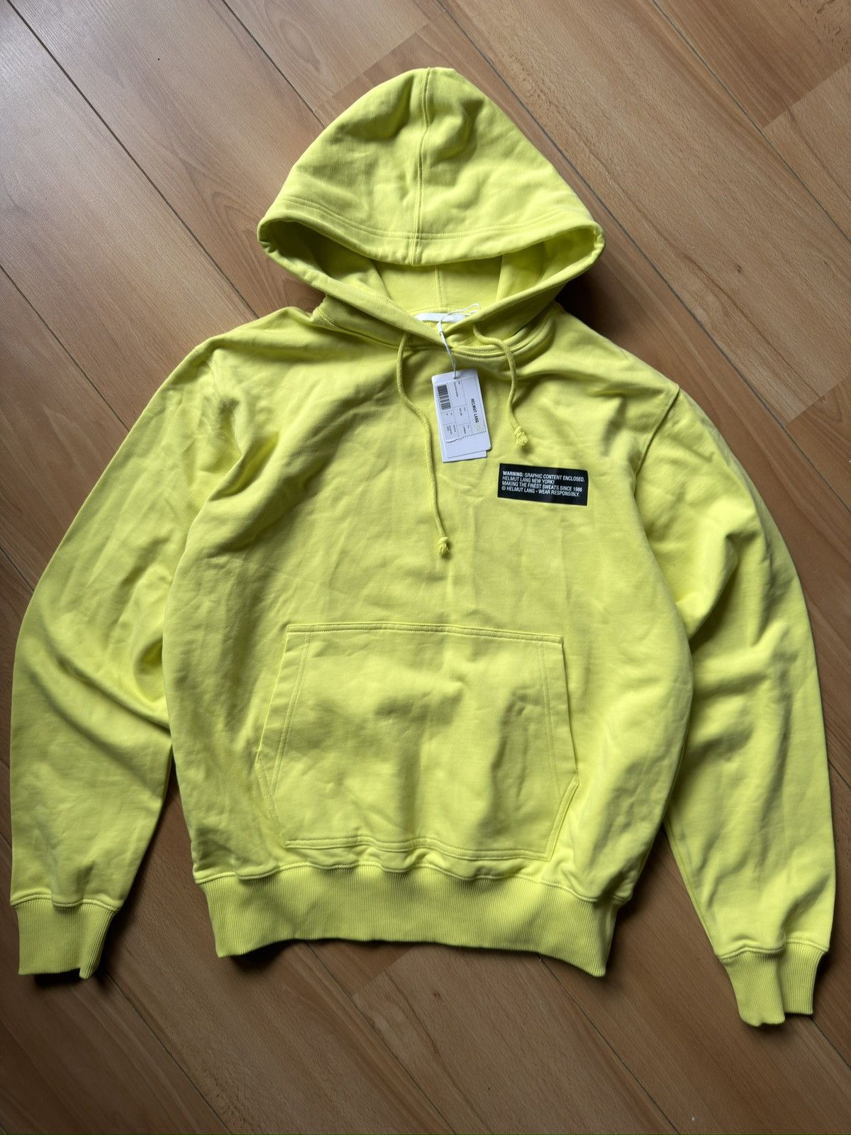 Helmut Lang Helmut Lang green big logo go new hoodie Size US L / EU 52-54 / 3 - 9 Thumbnail