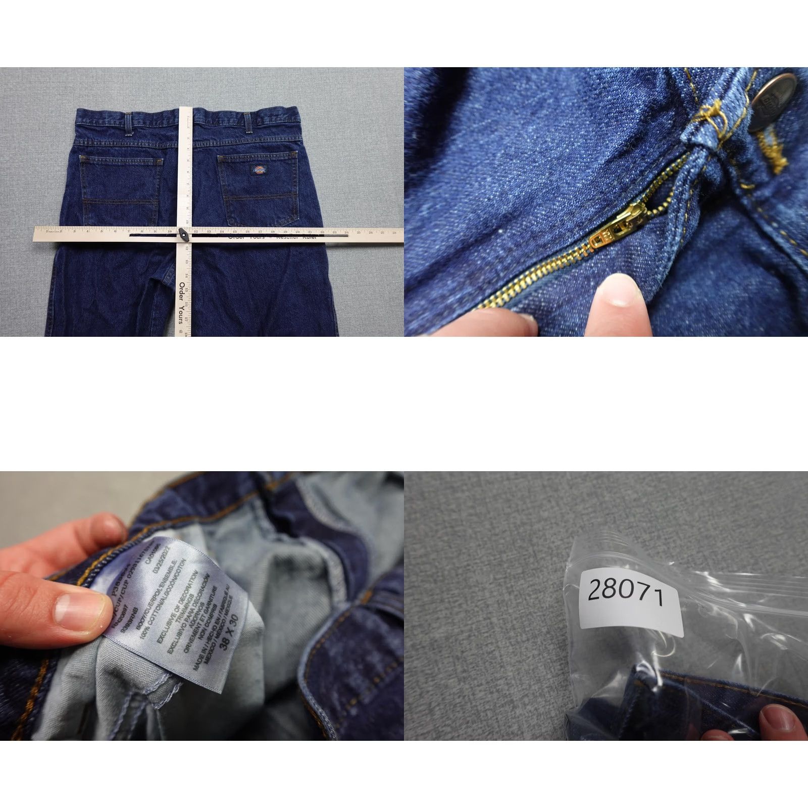 Dickies Dickies Jeans Mens 38x30 Relaxed Straight Denim Dark Blue 5-Pocket Work Pants Size US 38 / EU 54 - 8 Thumbnail