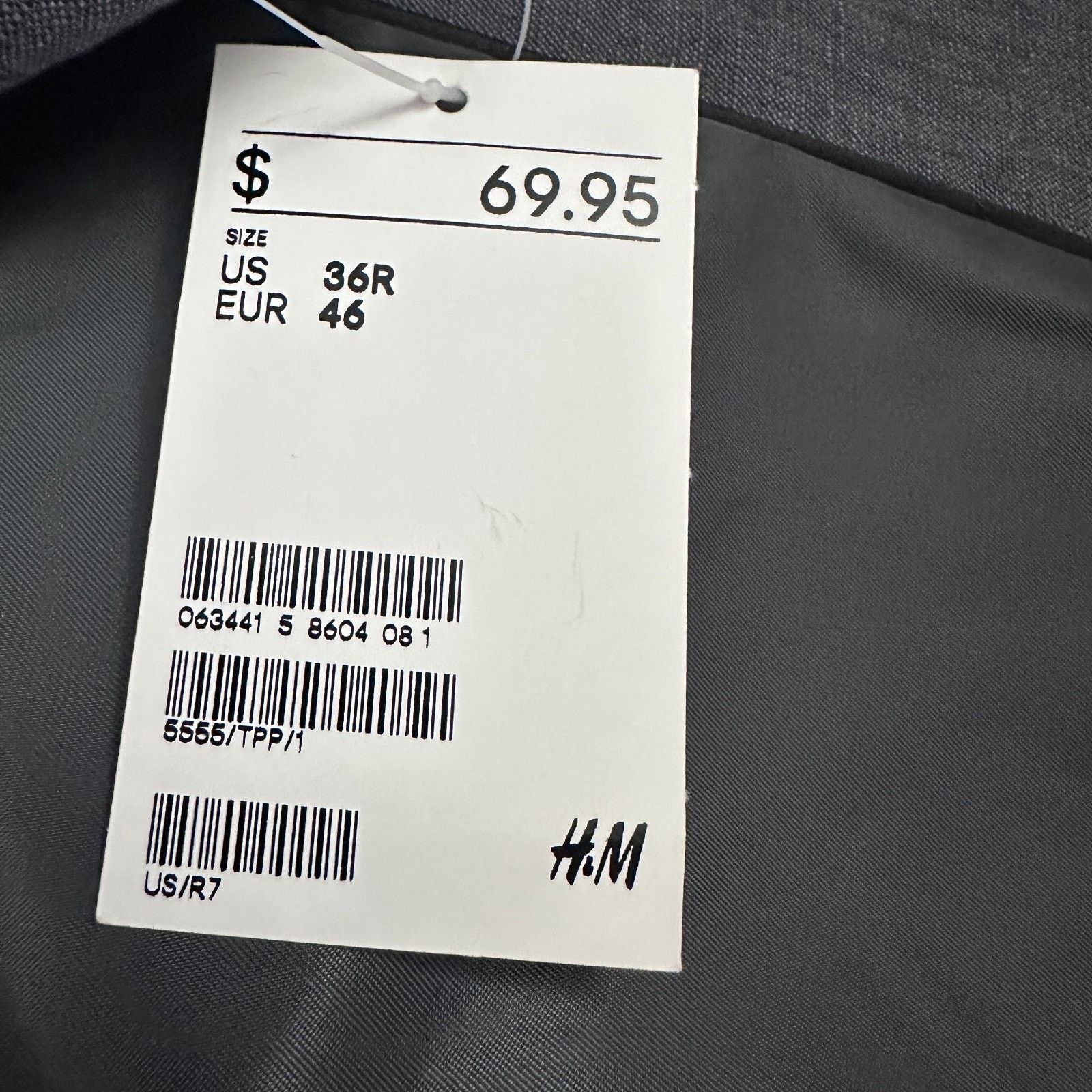H&M H&M Blazer Jacket Mens US 36R Gray Linen Single Breasted New Size 36R - 7 Thumbnail