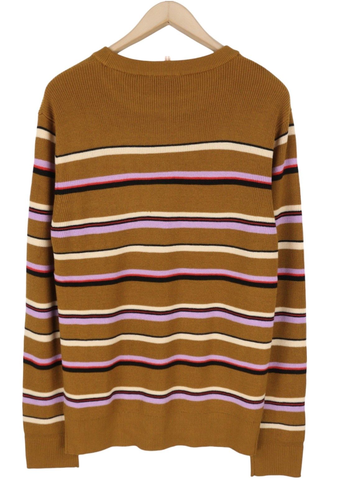 Scotch & Soda L Brown Striped Wool Crew Neck Jumper 88570 Size US L / EU 52-54 / 3 - 2 Thumbnail