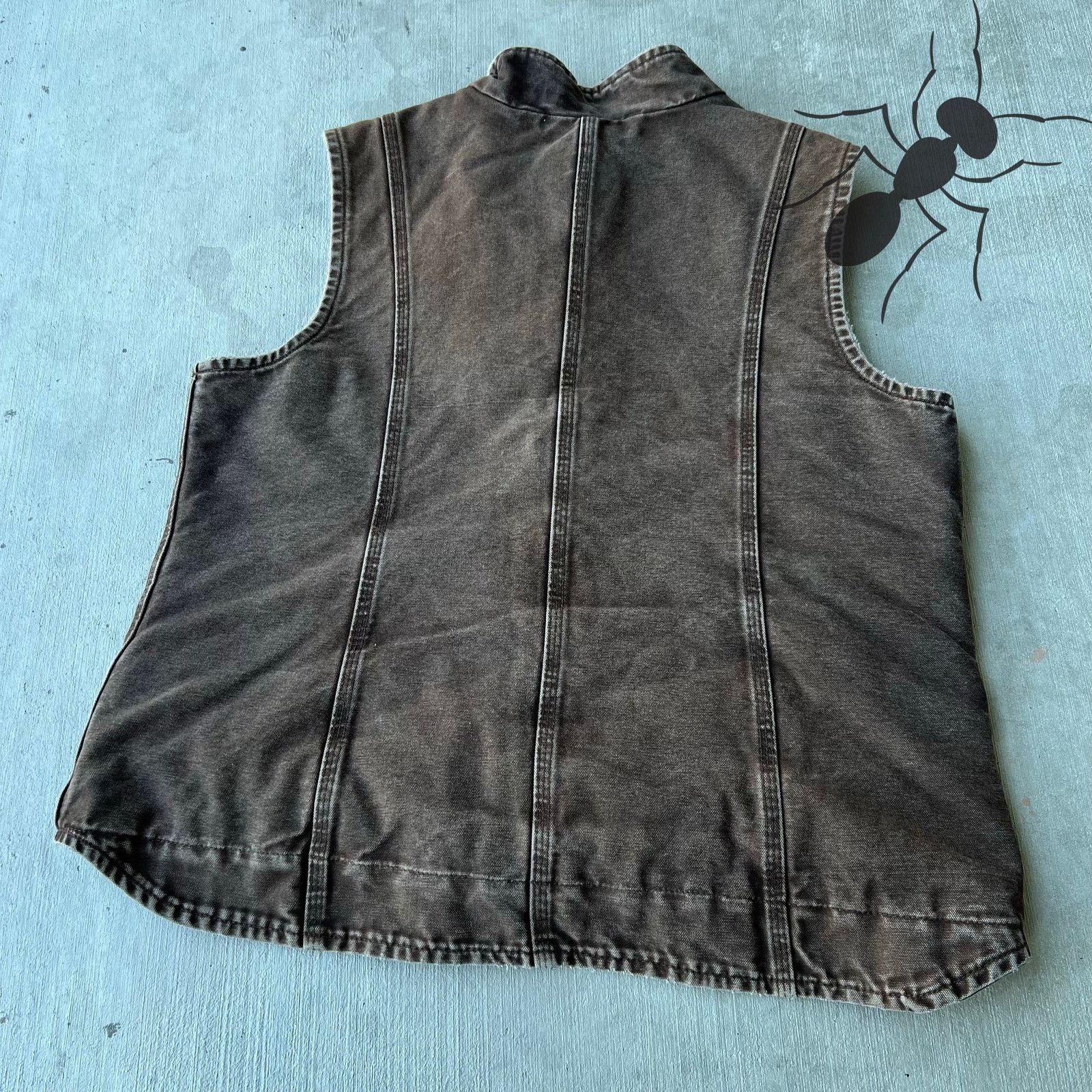 Carhartt × Vintage Carhartt WV001 DKB faded brown work wear vest Size US M / EU 48-50 / 2 - 6 Thumbnail