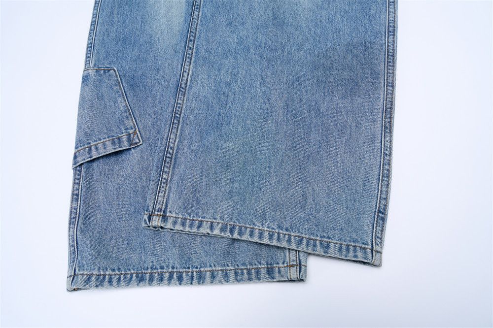 Jean American high street washed men's cleanfit loose jeans Size US 32 / EU 48 - 6 Thumbnail