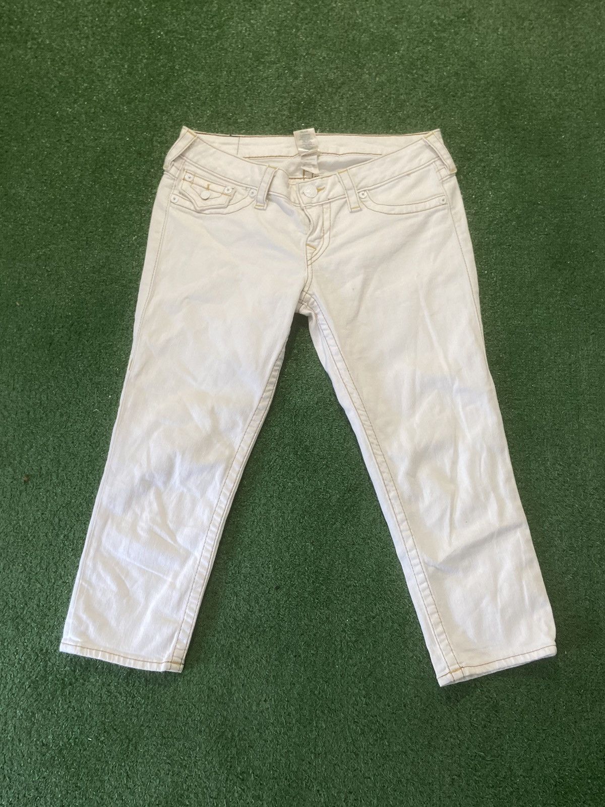True Religion True religion pants shorts 3/4 skinny white capri Size US 29 - 6 Thumbnail