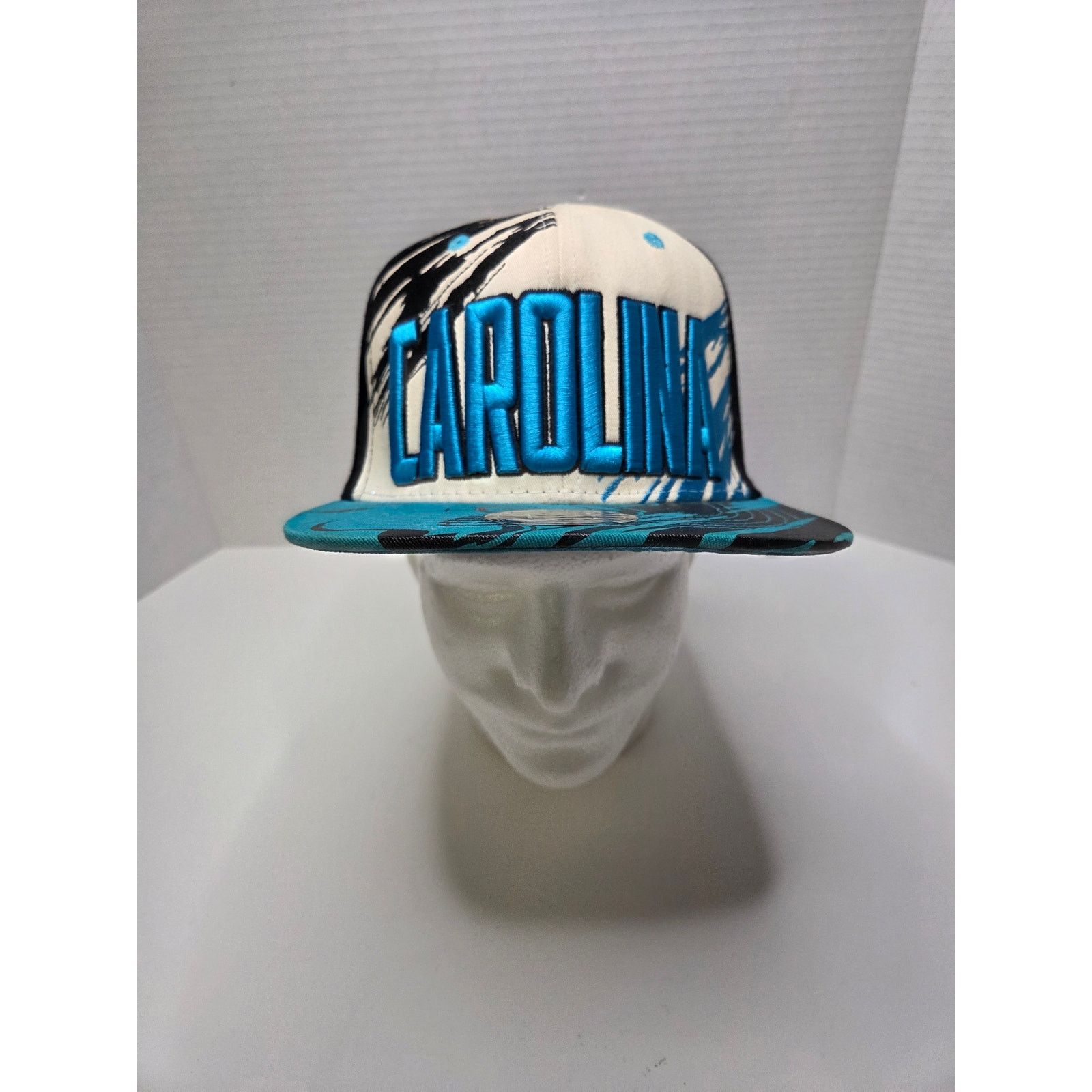 NFL M Fashions Carolina Snapback Hat Black Blue White Mens Cap Size ONE SIZE - 1 Thumbnail