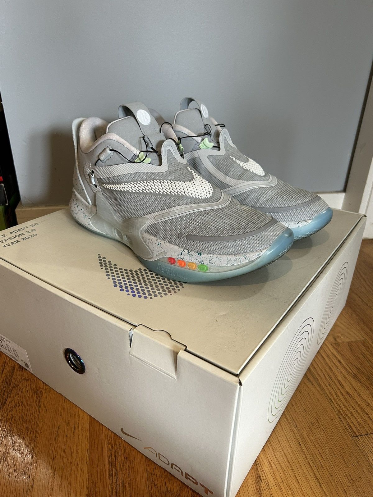 image of Nike Adapt Bb 2.0 Wolf Grey/mag Colorway Shoes, Men's (Size 12)