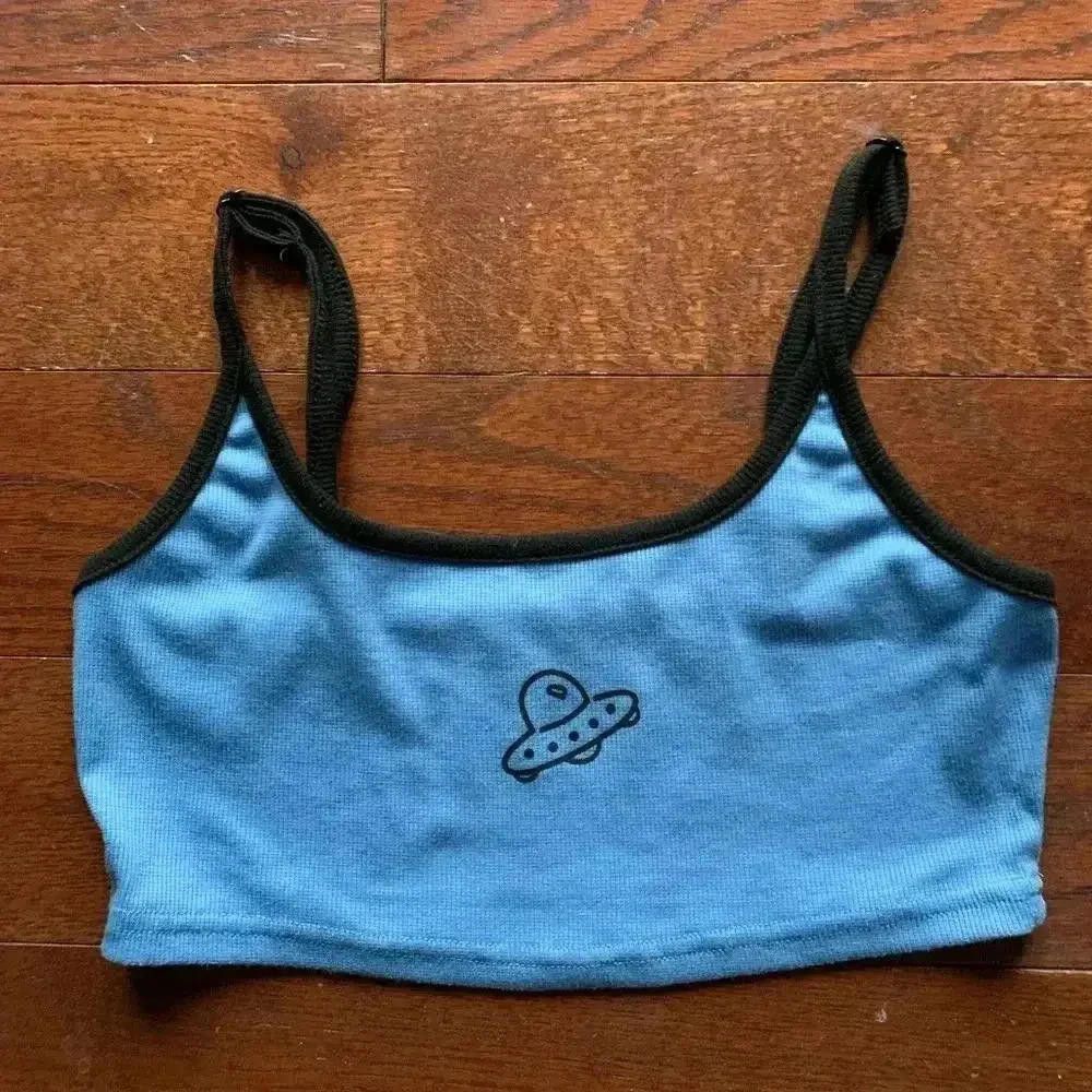 Designer Dazy Blue Alien Crop Top Size S / US 4 / IT 40 - 2 Thumbnail
