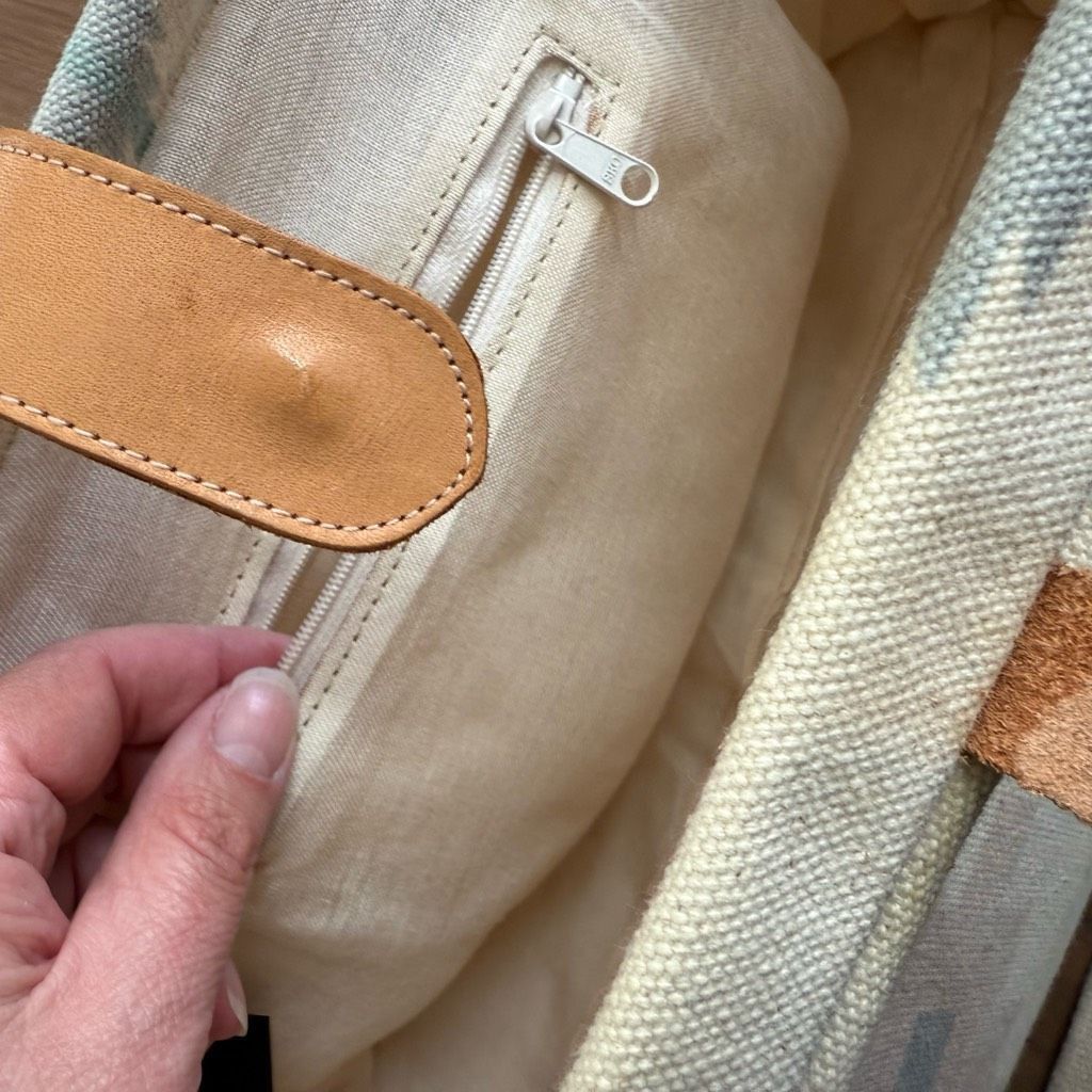 Vintage Vintage 90s Southwestern Pattern Canvas Satchel Clamshell Sm Size ONE SIZE - 9 Thumbnail
