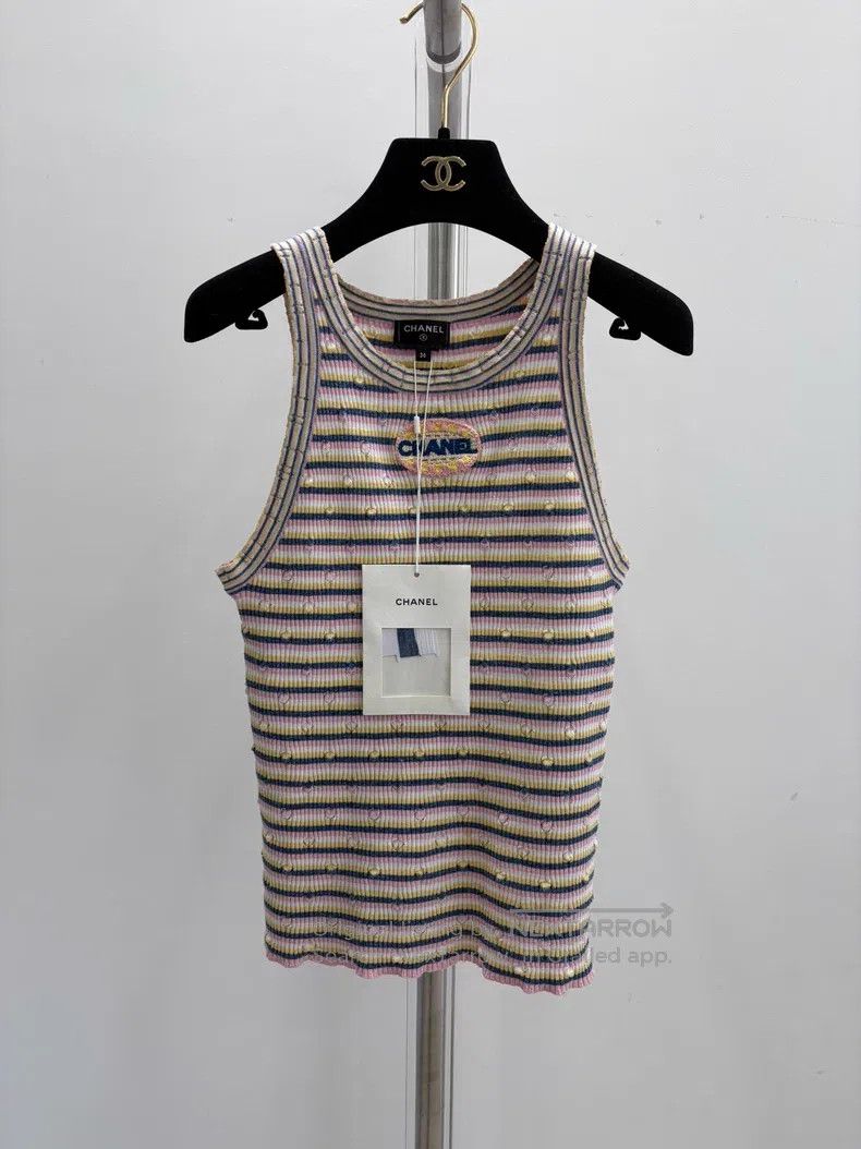 Chanel Chanel Knitted striped vest with colourful stripes Size XS / US 0-2 / IT 36-38 - 1 Thumbnail