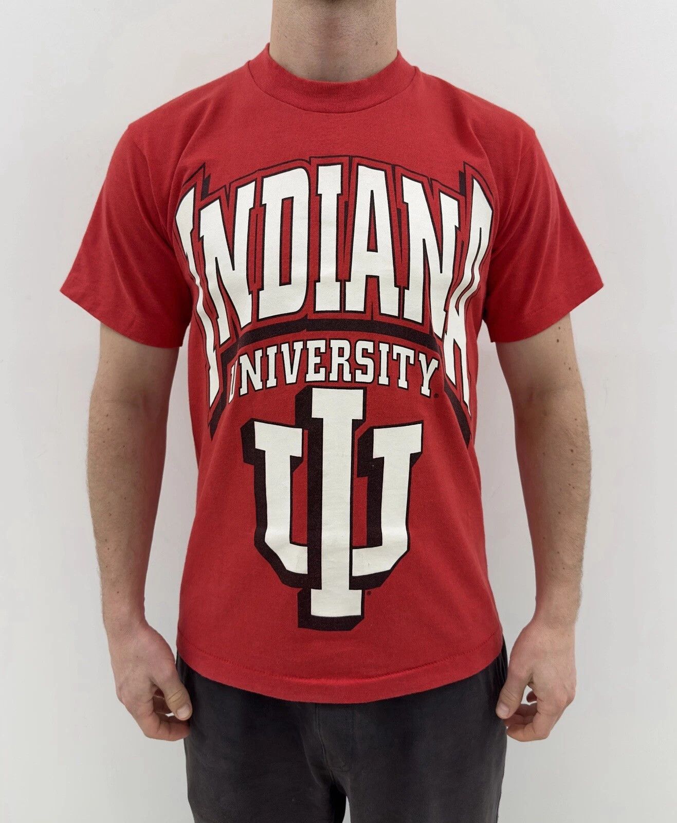 Fruit Of The Loom Vintage 1990s Indiana University Shirt Single Stitch NCAA Size US M / EU 48-50 / 2 - 1 Thumbnail
