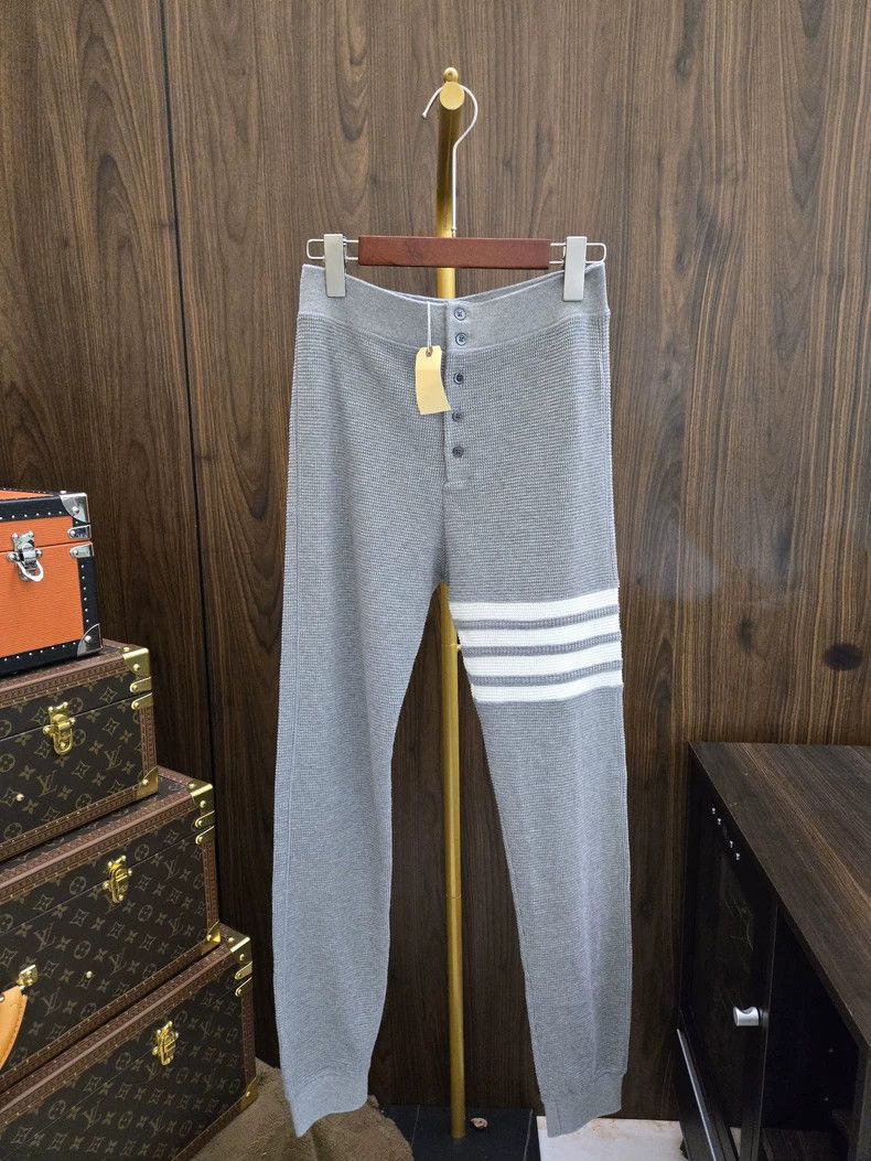 Thom Browne THOM BROWNE 4-Stripe Knit Joggers - dmc Size US 28 / EU 44 - 1 Thumbnail