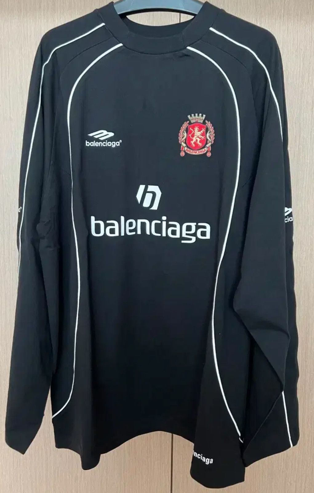 Balenciaga Balenciaga Paris Black Long Sleeve Soccer Jersey | Grailed