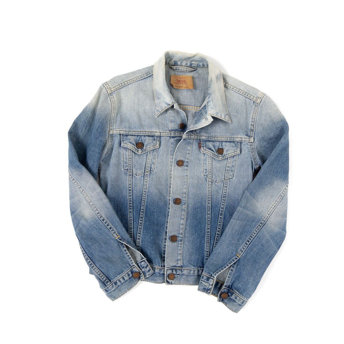 Levi's Levis Womens Denim Jacket Blue White Fade Trucker Button Up Size M / US 6-8 / IT 42-44 - 3 Thumbnail