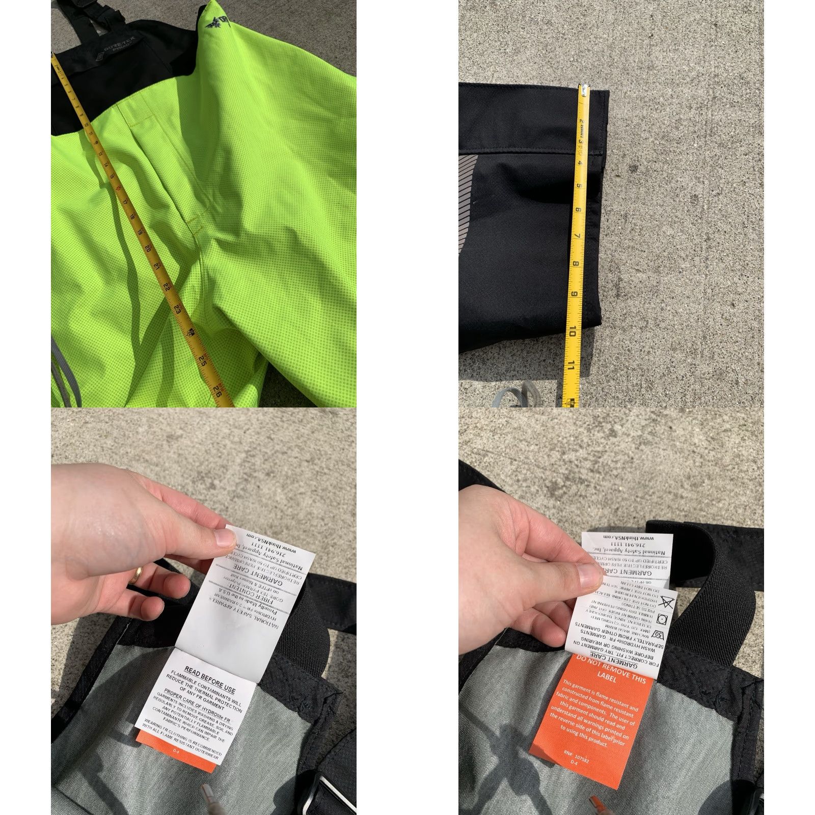 Rains Drifire Overalls Mens Large FR Hydrolite 2.0 Rain Bibs Reflective Goretex Black Workwear GTX Size US 33 - 8 Thumbnail