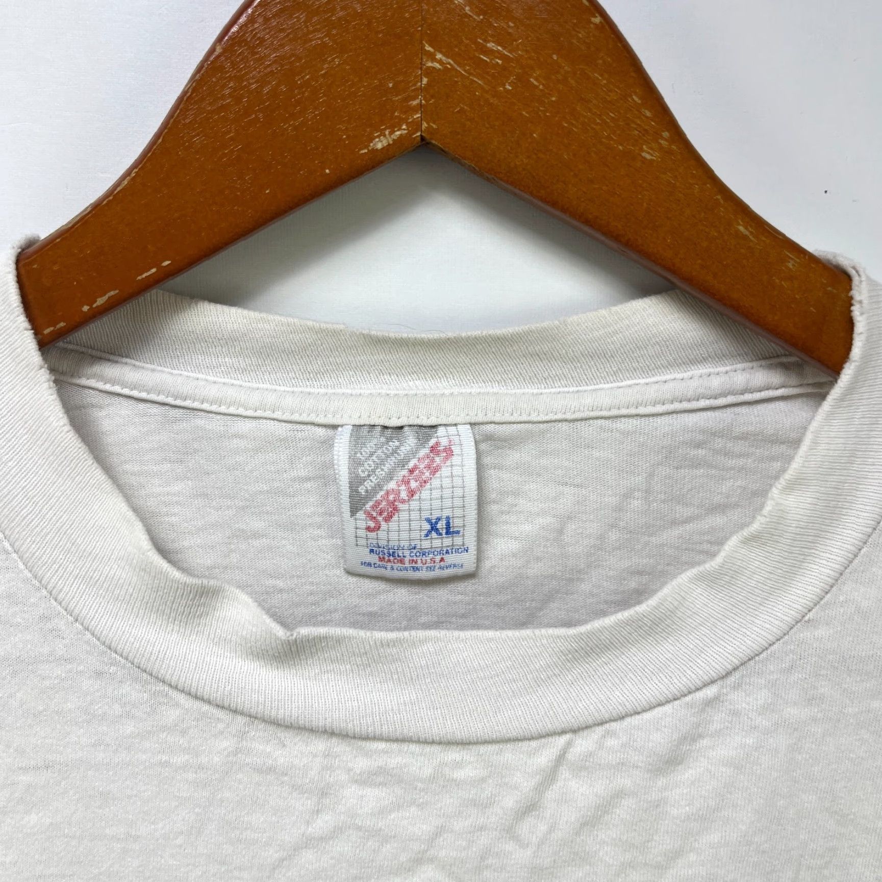 Jerzees VINTAGE Las Vegas Thunder T-Shirt XL Men White Short Sleeve 90s Exact Stitch Size US XL / EU 56 / 4 - 4 Thumbnail