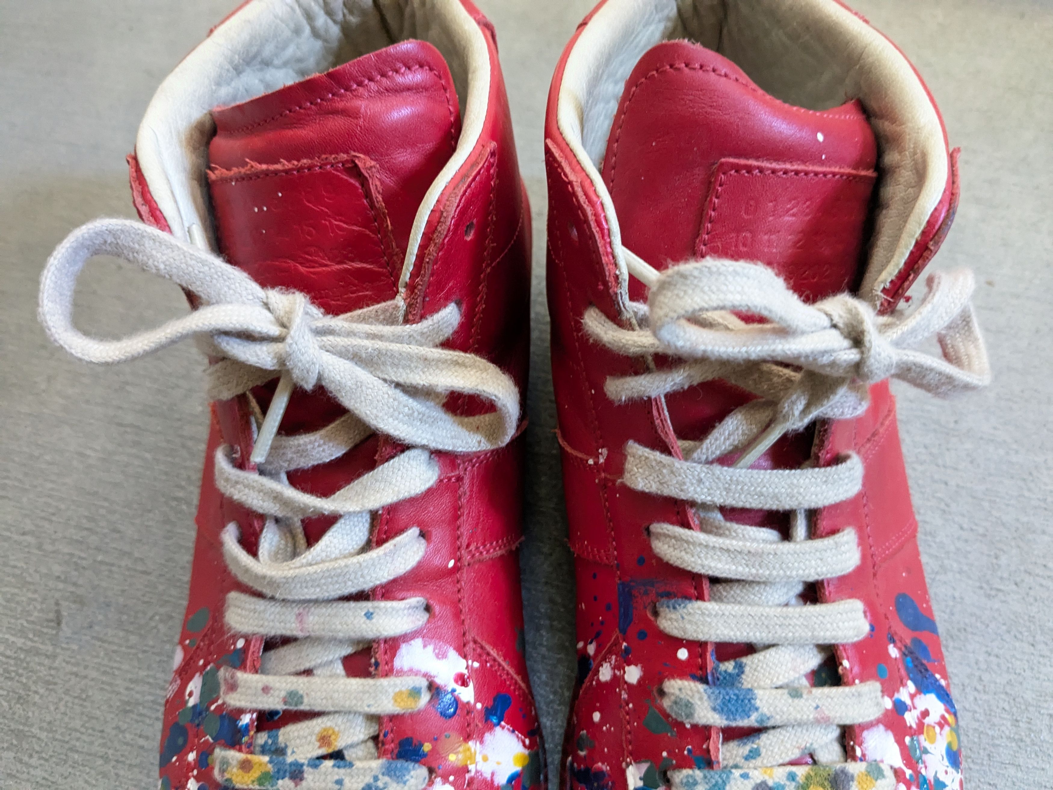 Maison Margiela Maison Margiela GAT Replica Red Paint Splatter 9 42 Leather Size US 9 / EU 42 - 6 Thumbnail