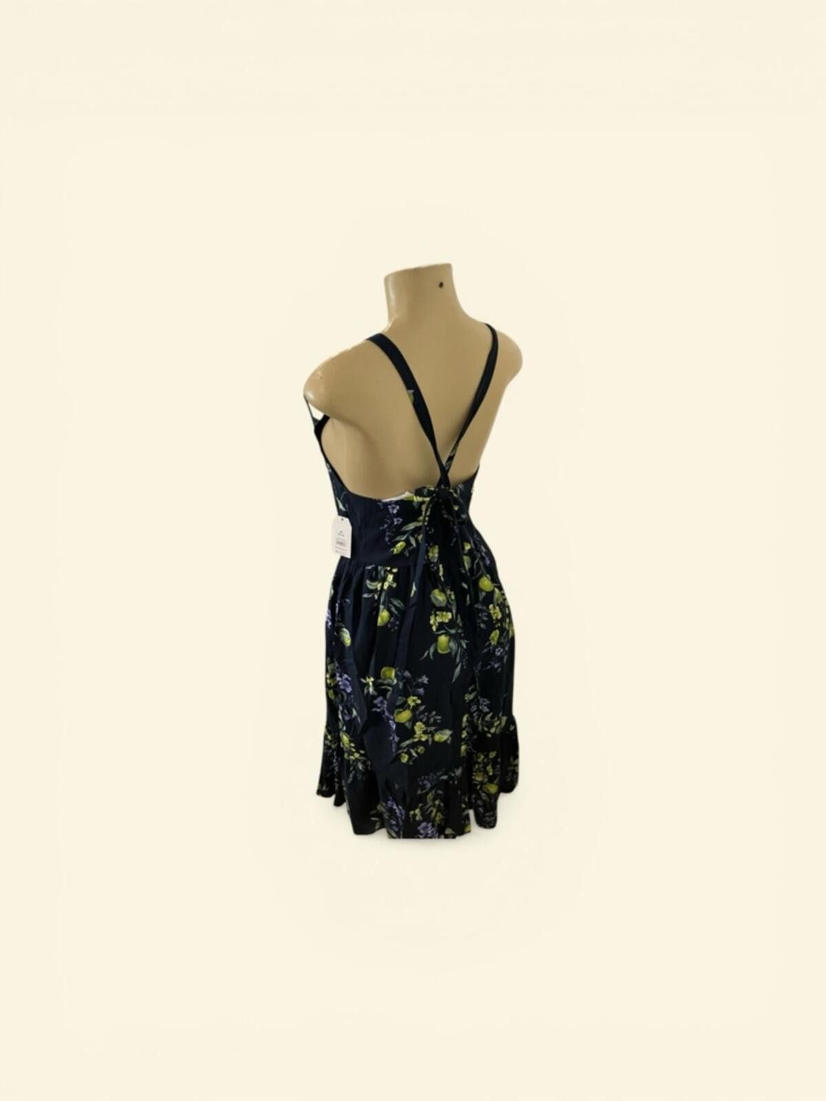 Other NWT Time and Tru Navy Maxi Dress with Lemon & Floral Print Size L / US 10 / IT 46 - 7 Thumbnail