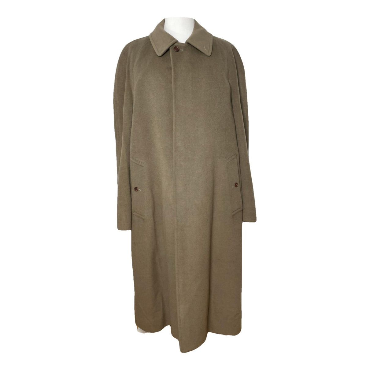 Burberry Kensington Khaki Wool Coat Size L / US 10 / IT 46 - 1 Thumbnail