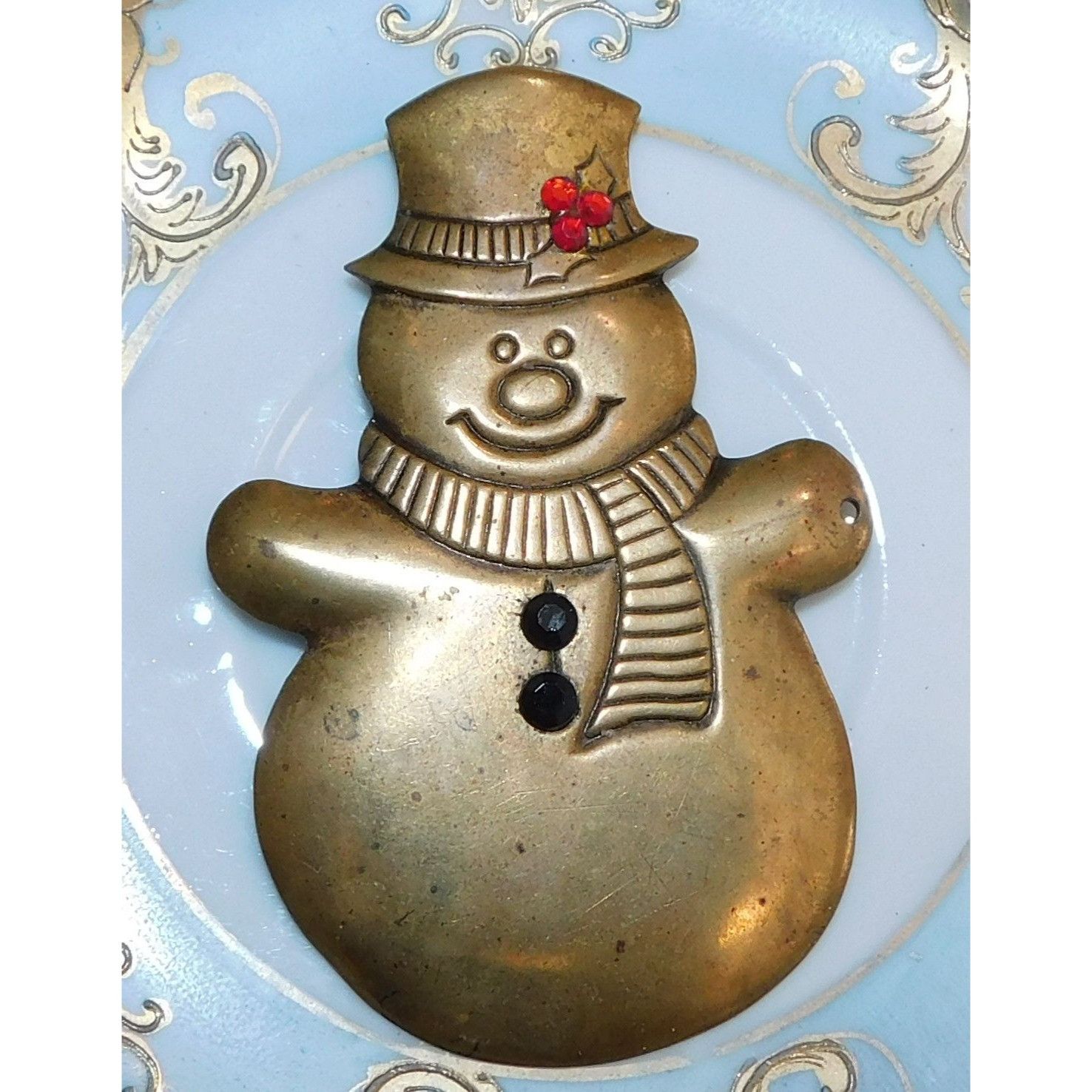 Other Vintage Gold Tone Metal Snowman Brooch Size ONE SIZE - 1 Thumbnail