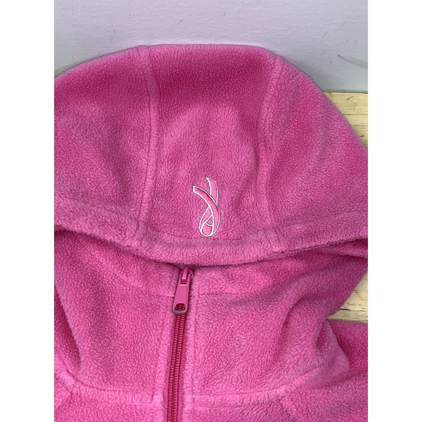 Pinko Columbia Jacket Vest Womens M Pink Fleece Hooded Casual Outdoor Zip #8512 Size M / US 6-8 / IT 42-44 - 4 Thumbnail