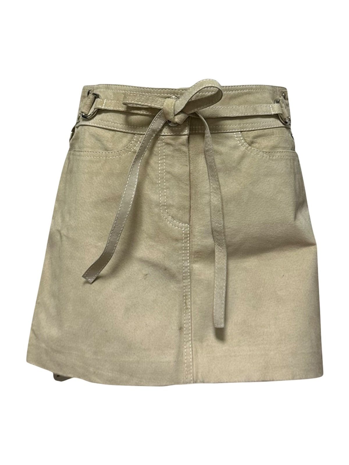 Dolce & Gabbana DOLCE&GABBANA Vintage Suede Leather Mini Skirt Size 40" / US 18 - 1 Thumbnail