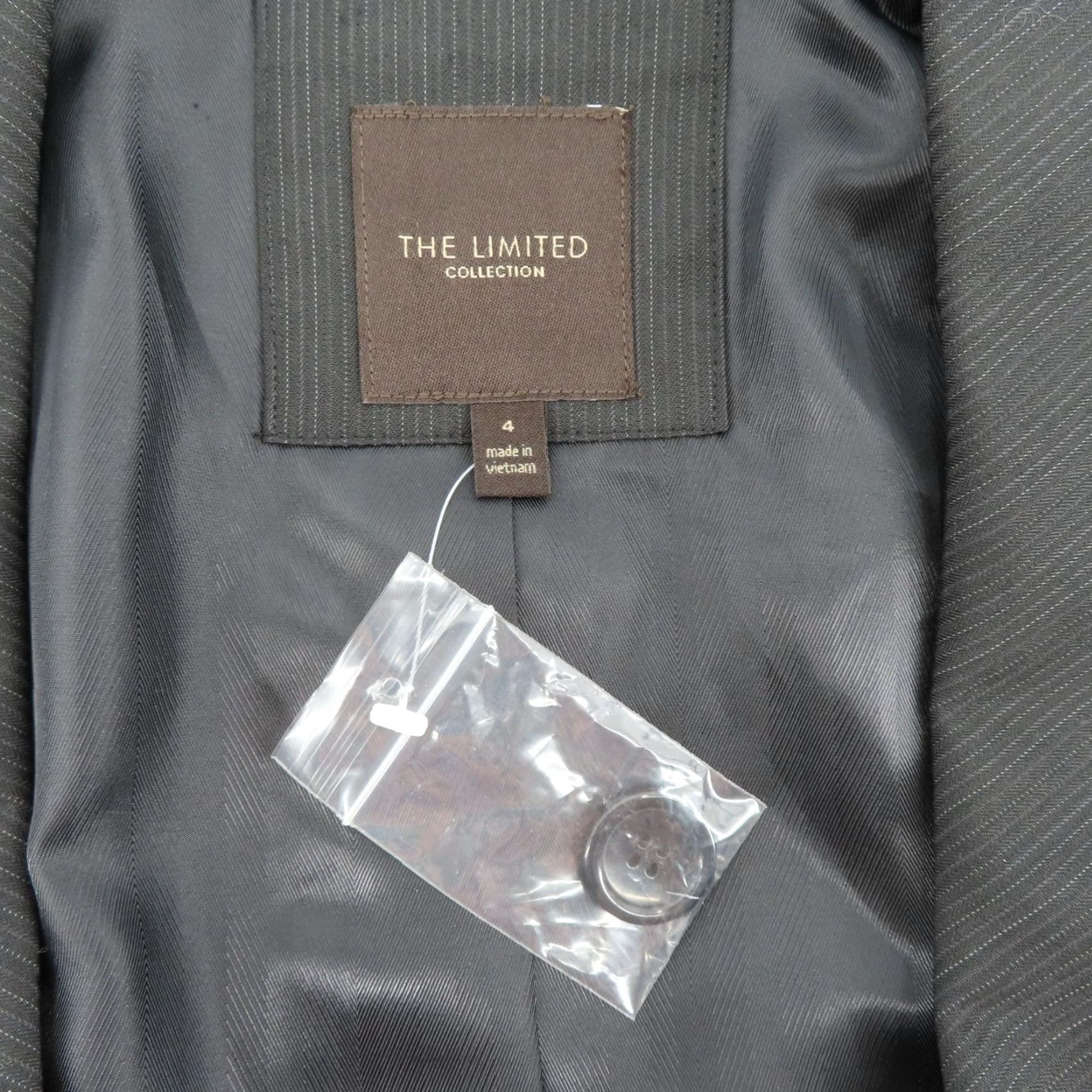 Vintage The Limited Womens 4 Black Gray Striped 3 Button Blazer Suit Jacket NEW No Tags Size S / US 4 / IT 40 - 4 Thumbnail