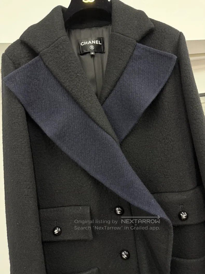 Chanel Chanel 23K black ruffled cashmere coat Size XS / US 0-2 / IT 36-38 - 2 Thumbnail