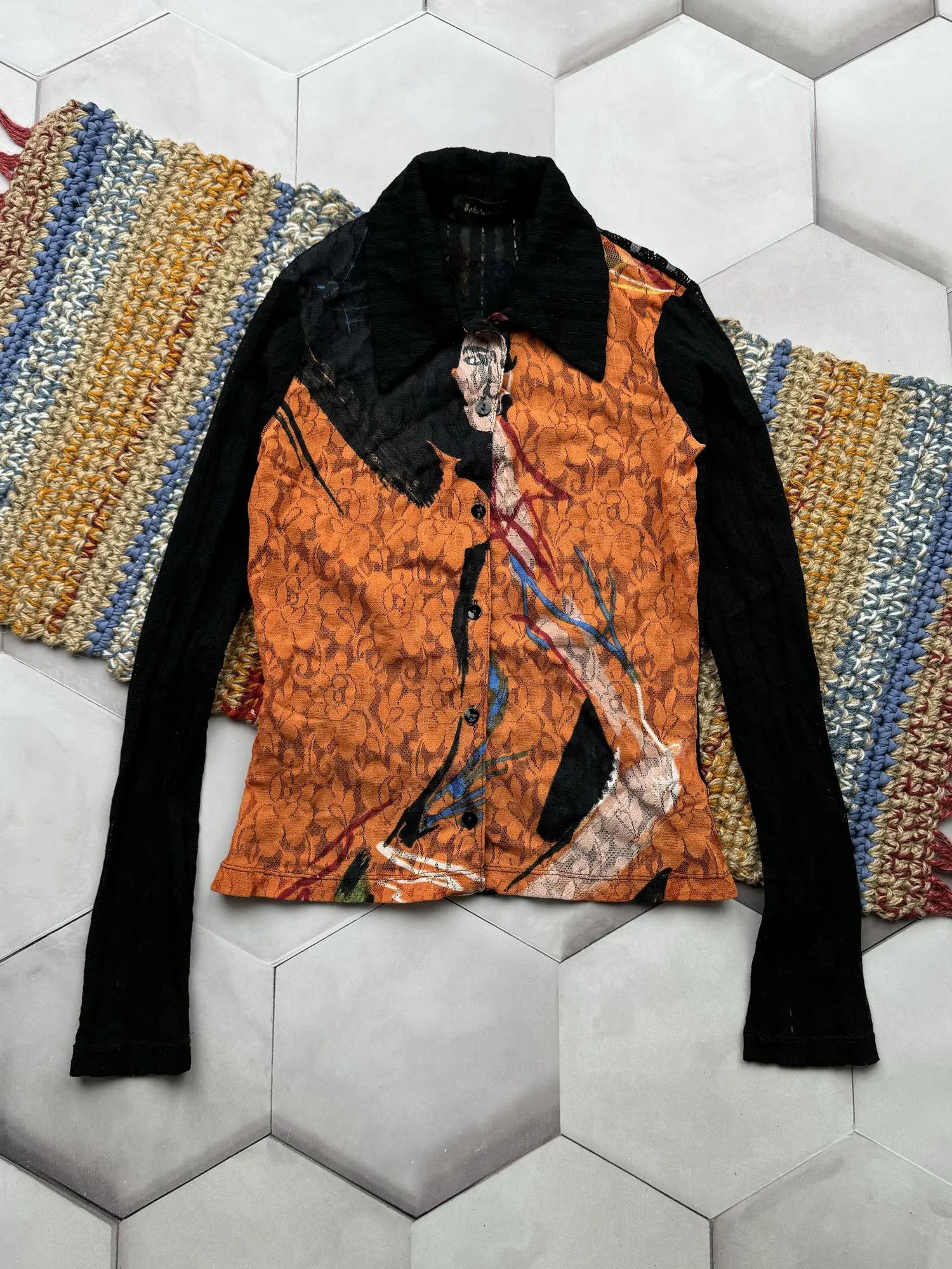 Vintage Vintage Mesh Blouse Size S / US 4 / IT 40 - 1 Thumbnail