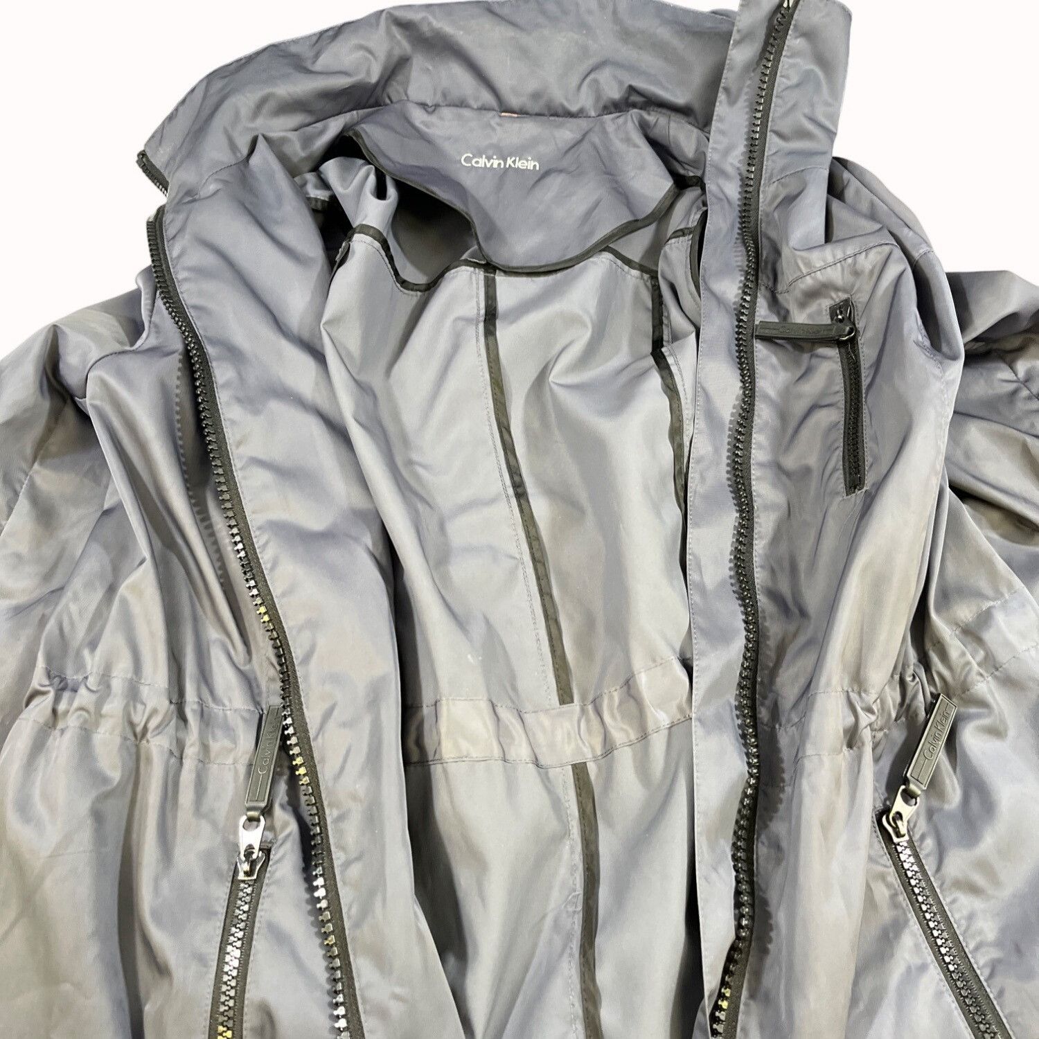 Calvin Klein Calvin Klein Women's Grey Hooded Trench Coat Size L SKU 5516 Size L / US 10 / IT 46 - 5 Thumbnail