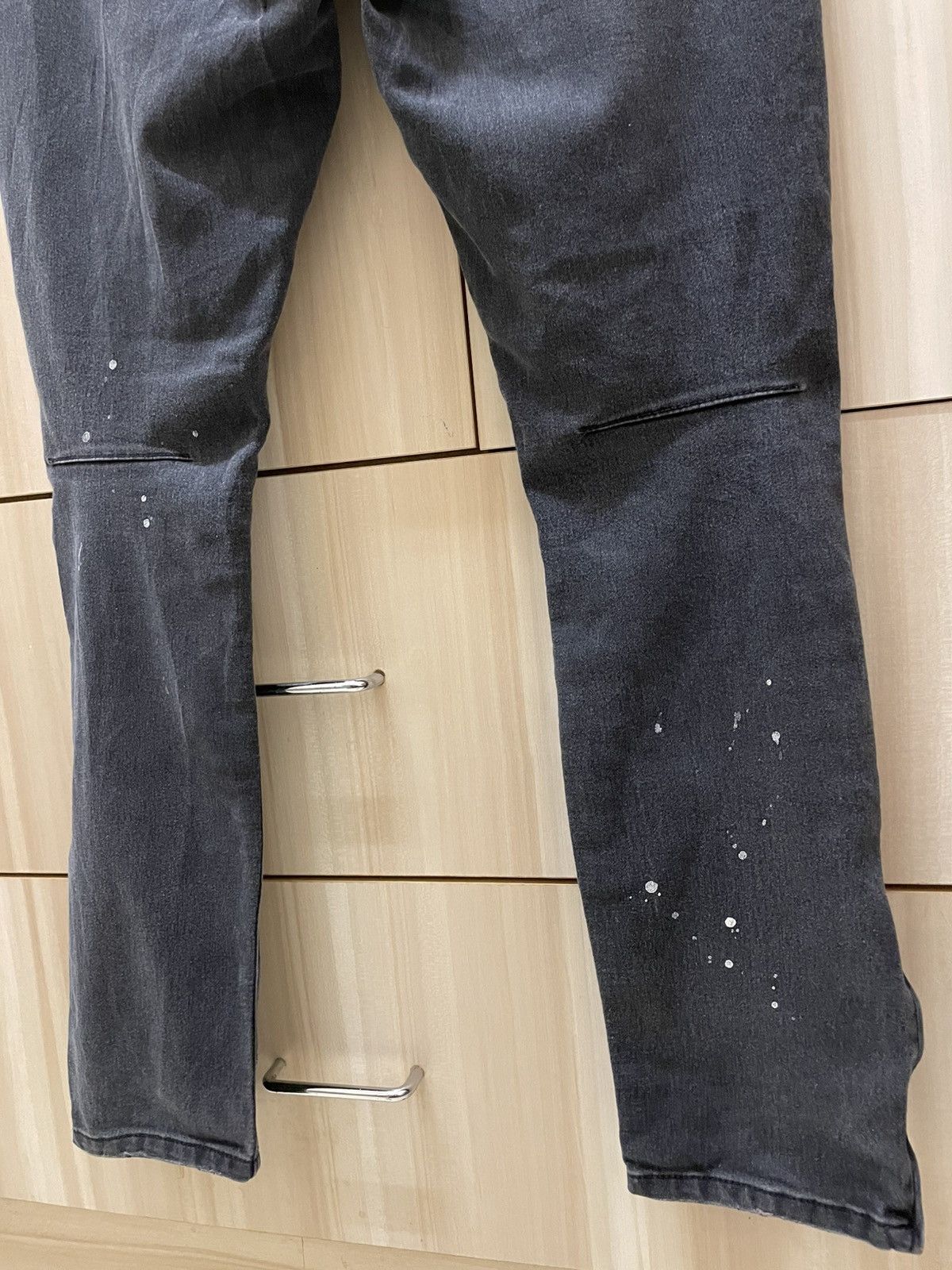 Number (N)ine Number Nine Denim Paint Splatter Distressed Black Wash Jeans Size US 33 - 7 Thumbnail