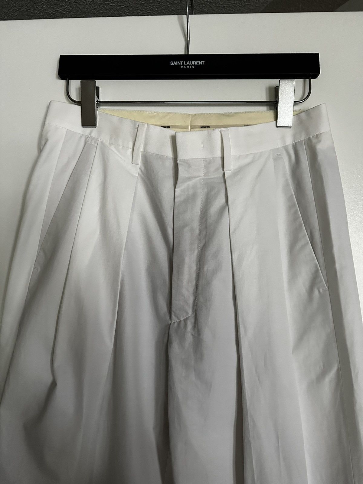 Moschino Double pleated relaxed fit wide cotton pants Size US 32 / EU 48 - 4 Thumbnail
