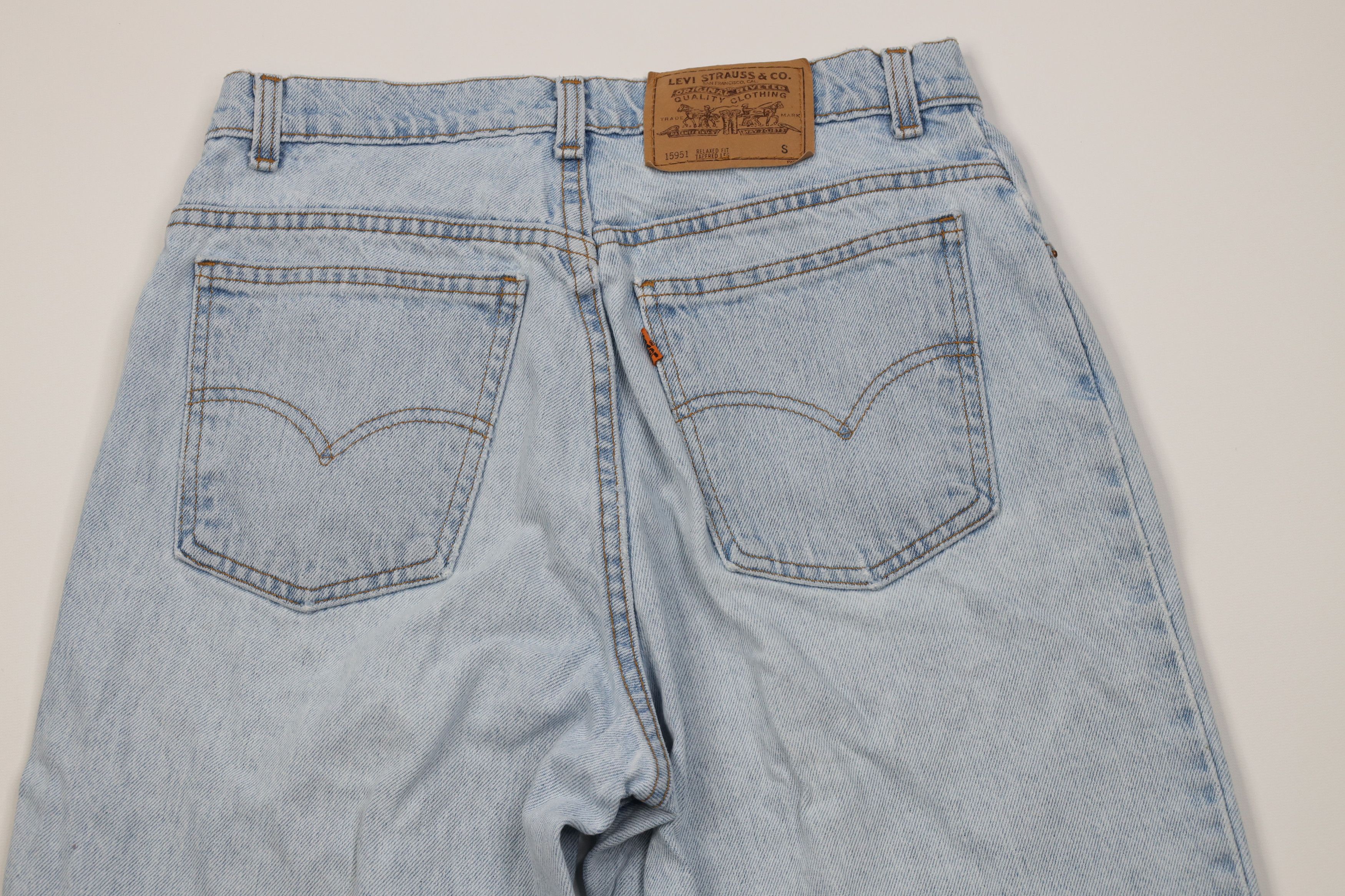 Levi's Vintage 90s Levis 15951 Orange Tab Short Tapered Leg Jeans Size 34" / US 12 / IT 48 - 12 Thumbnail