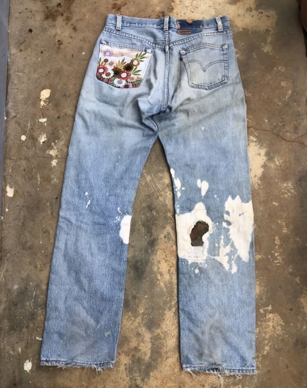 Levi's DESTROY VINTAGE 80 LEVIS 501 fly button distressed REWORK B1 Size US 31 - 6 Thumbnail