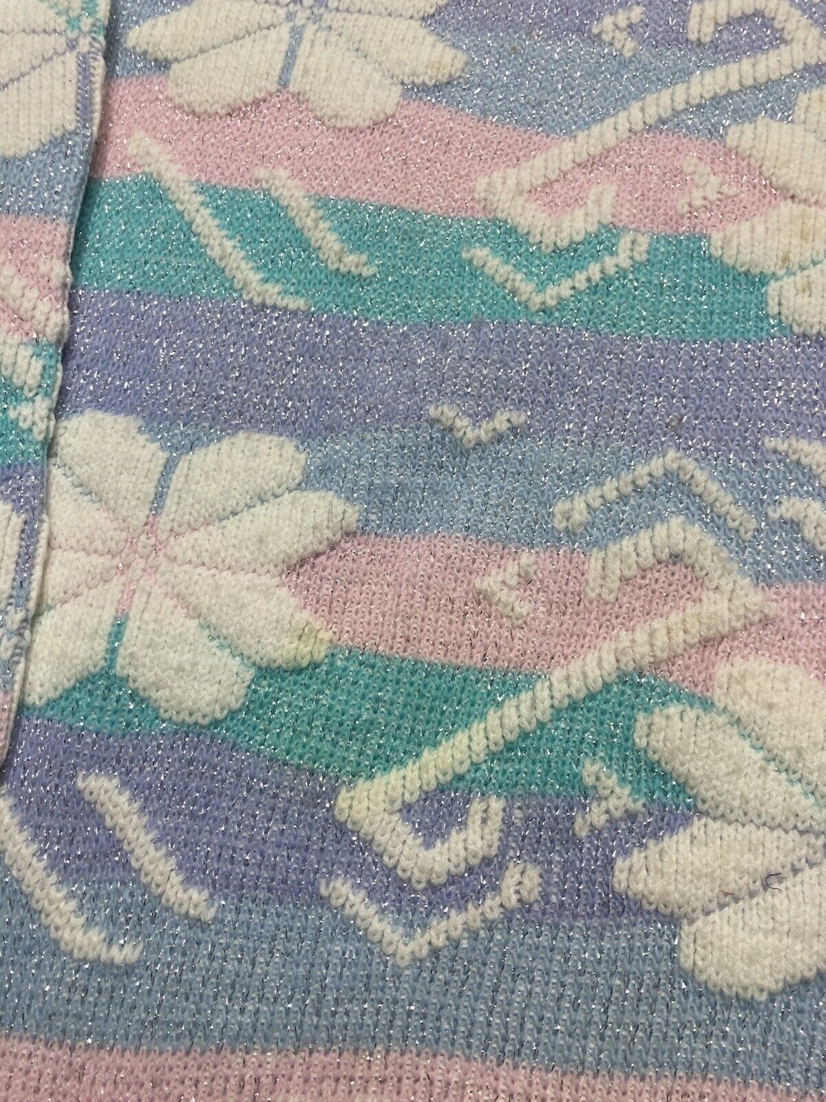 Vintage 80s acrylic sweater Rose pastel fairy kei kawaii cottage XL Size XL / US 12-14 / IT 48-50 - 3 Thumbnail