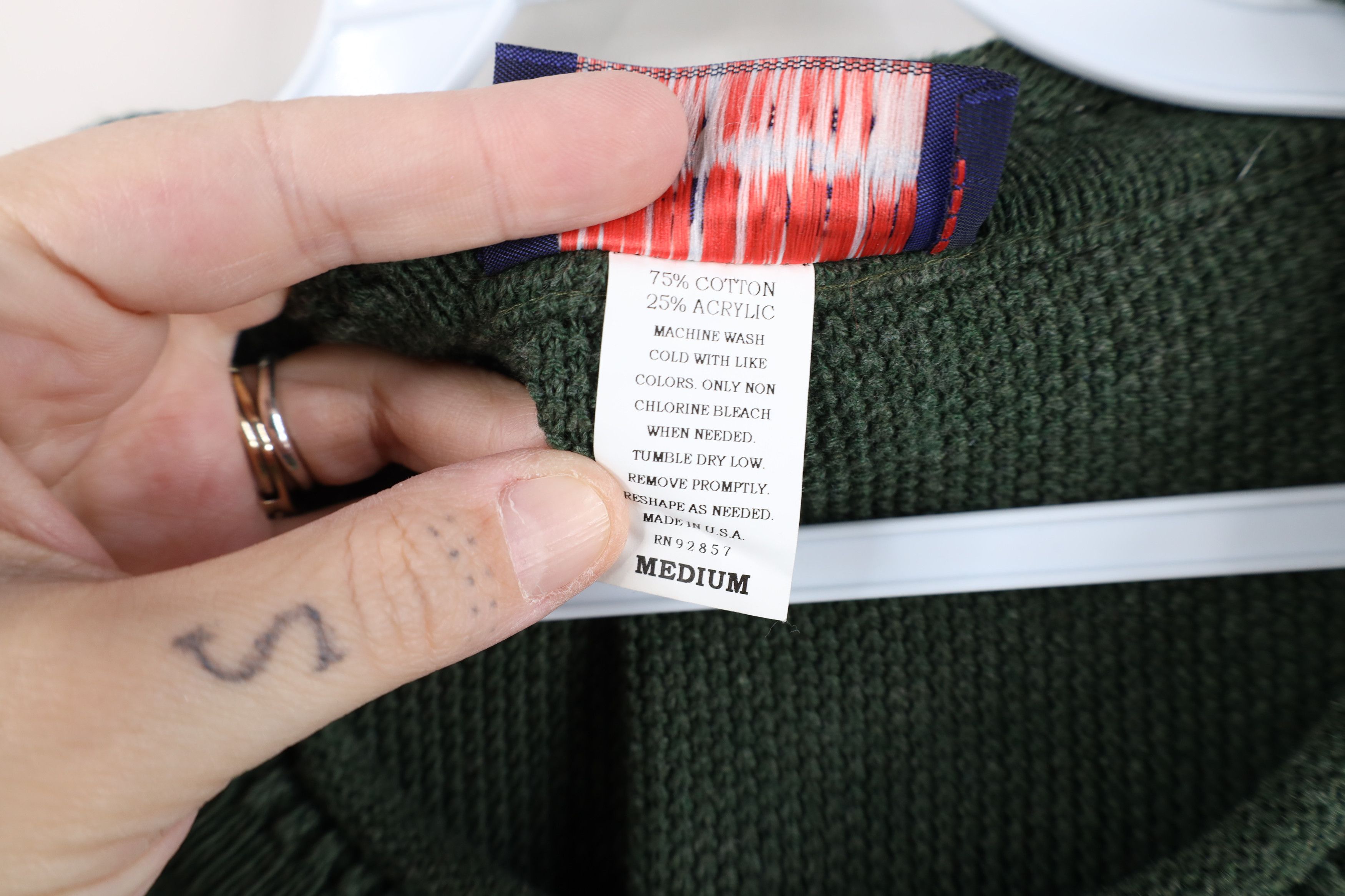 Vintage Vintage 90s Streetwear Thermal Marled Knit Sweater Green USA Size M / US 6-8 / IT 42-44 - 5 Thumbnail