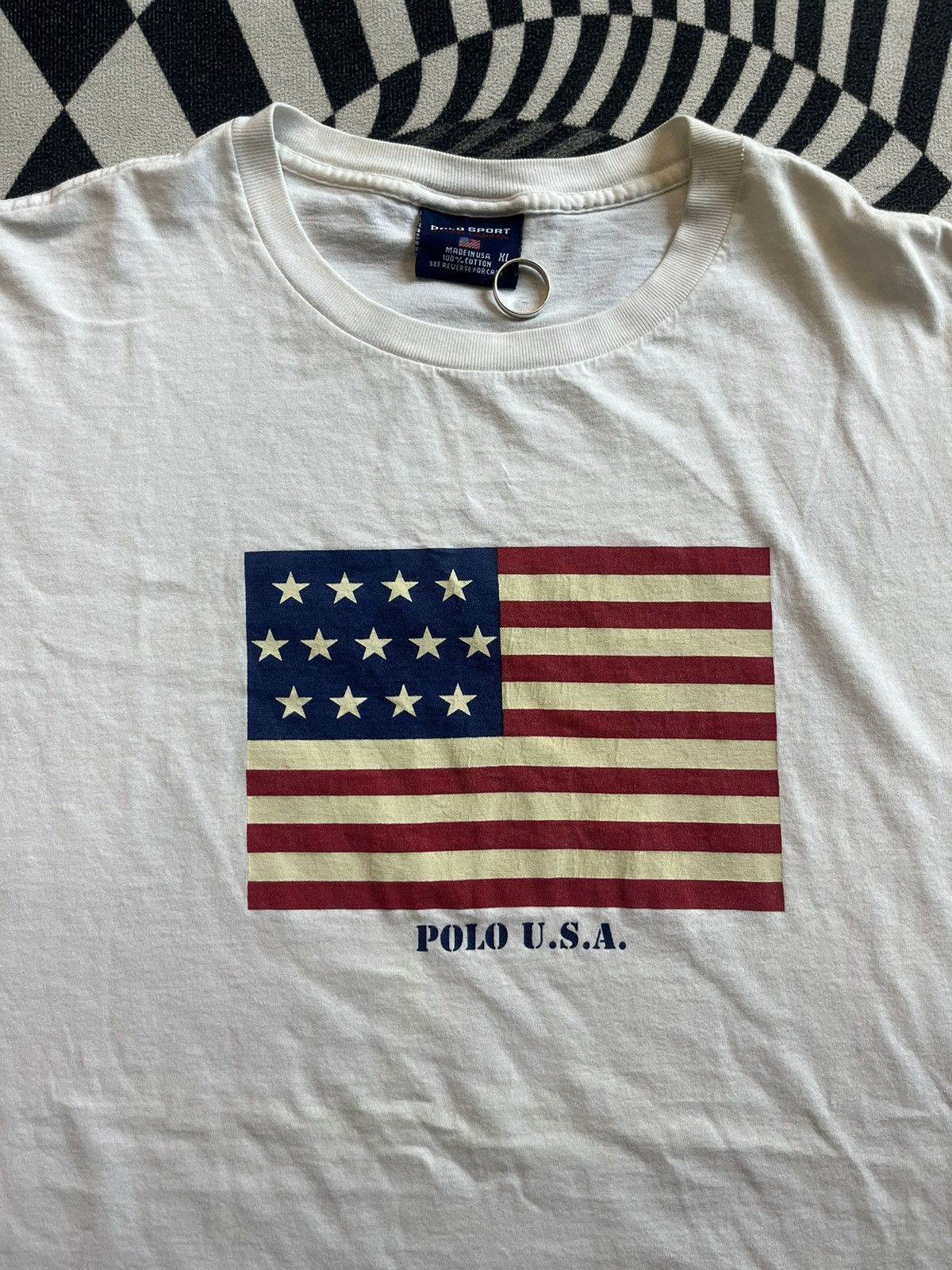 Polo Ralph Lauren Vintage POLO SPORT RALPH LAUREN U.S.A. Flag 90’s Tshirt Size US XL / EU 56 / 4 - 5 Thumbnail