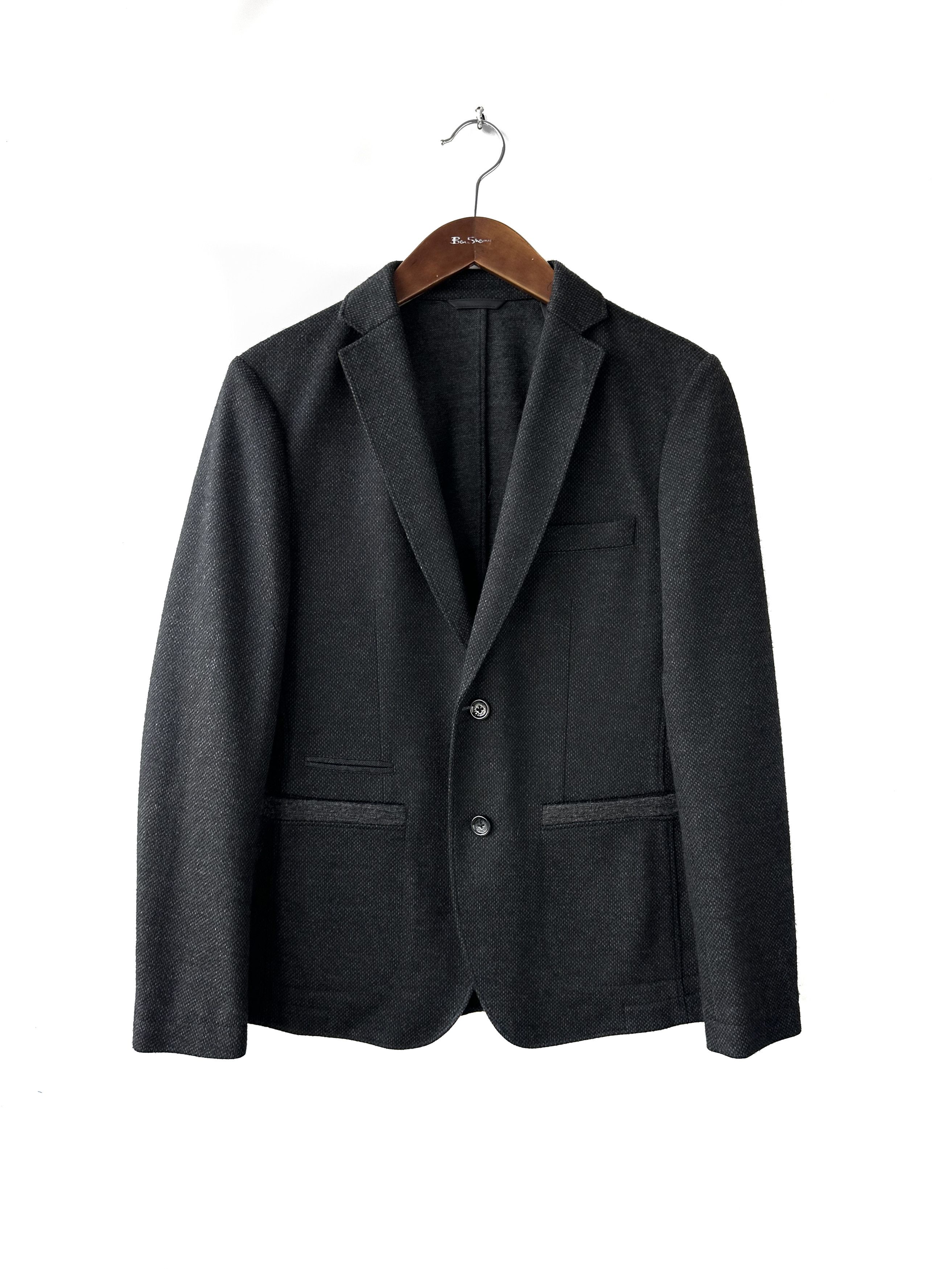 Hugo × Hugo Boss Hugo Boss dark grey melange wool blazer Size 48R - 1 Thumbnail