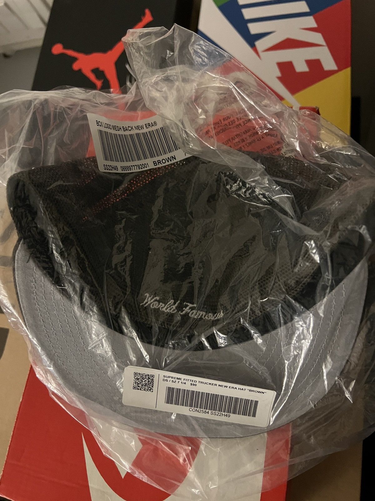 New Era × Supreme Supreme Box Logo Mesh New Era Hat Size 30 - 4 Thumbnail