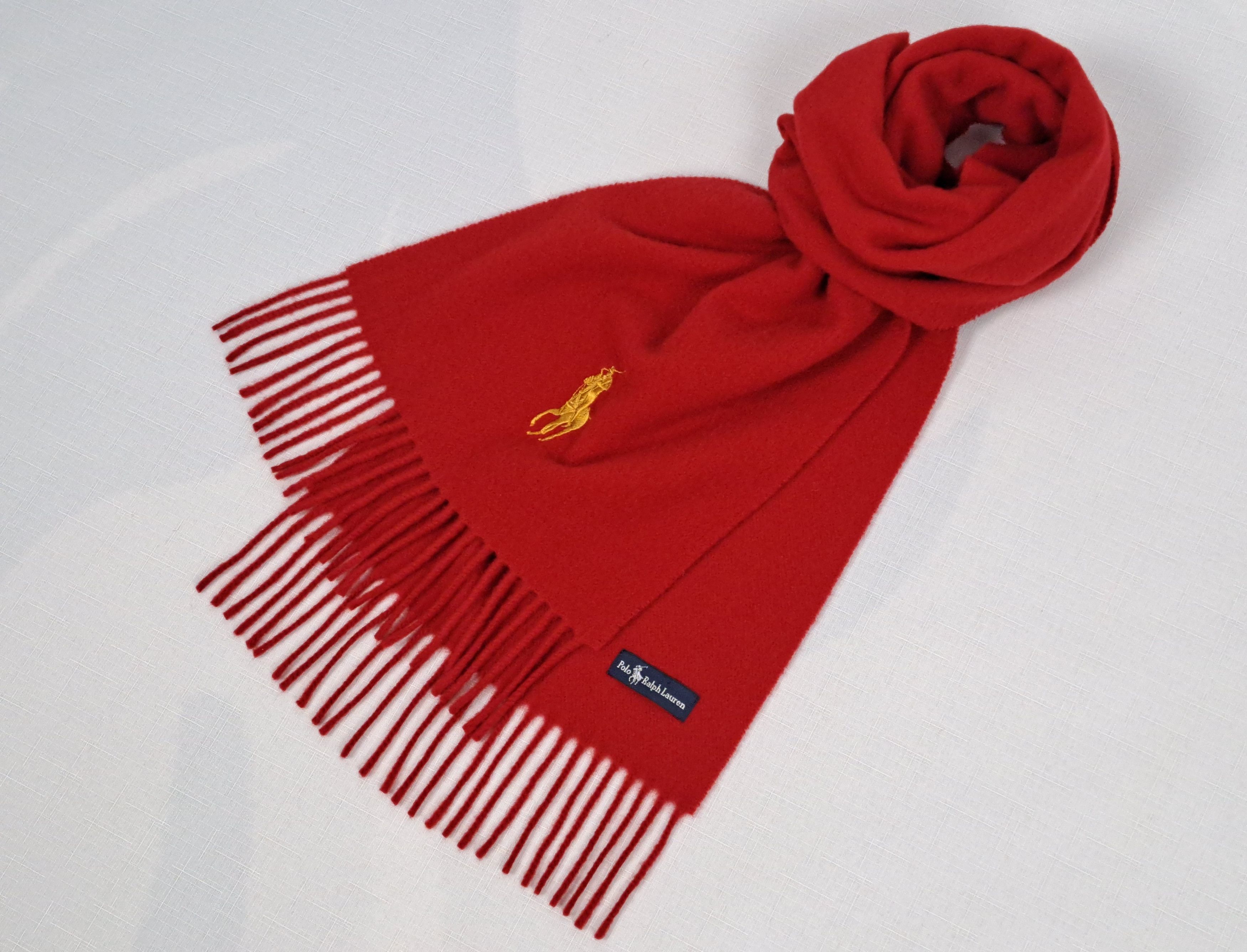 Polo Ralph Lauren Polo Ralph Lauren embroidered big pony logo solid scarf. Size ONE SIZE - 2 Thumbnail