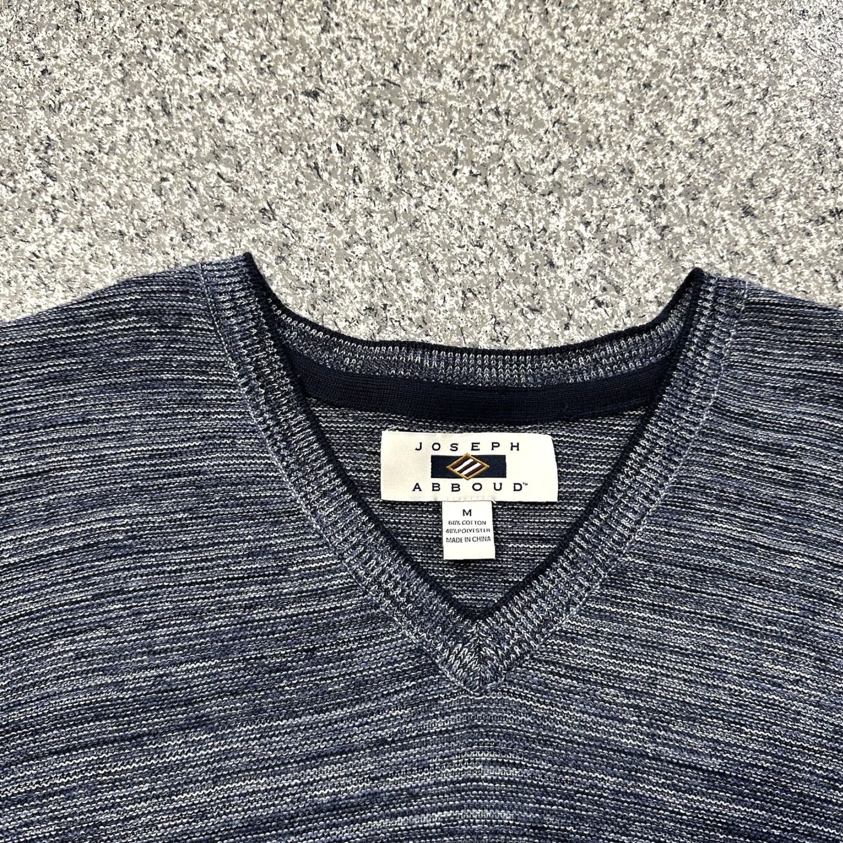 Joseph Abboud VINTAGE Joseph Abboud Sweater Mens M Knit V-Neck Pullover Heather Blue Long Sleeve Size US M / EU 48-50 / 2 - 2 Thumbnail